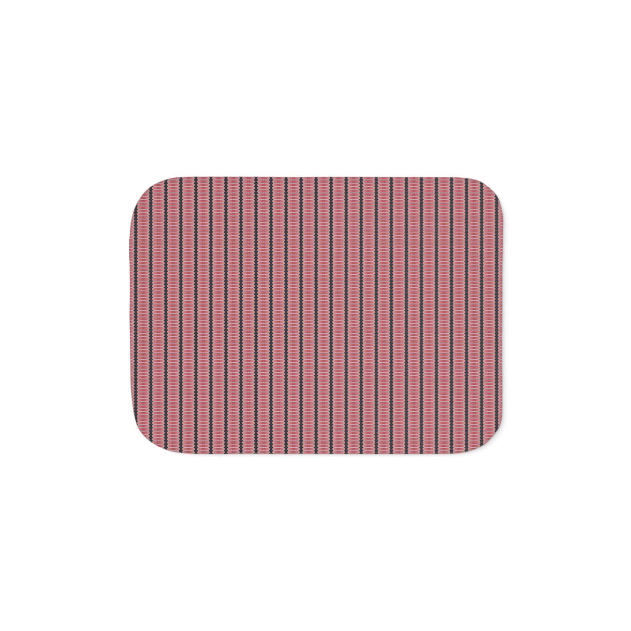 "The Nike of Samothrace" Cozy Striped Sherpa Blanket — Plush Reversible Throw for Home & Travel - Coral, Grey, Red