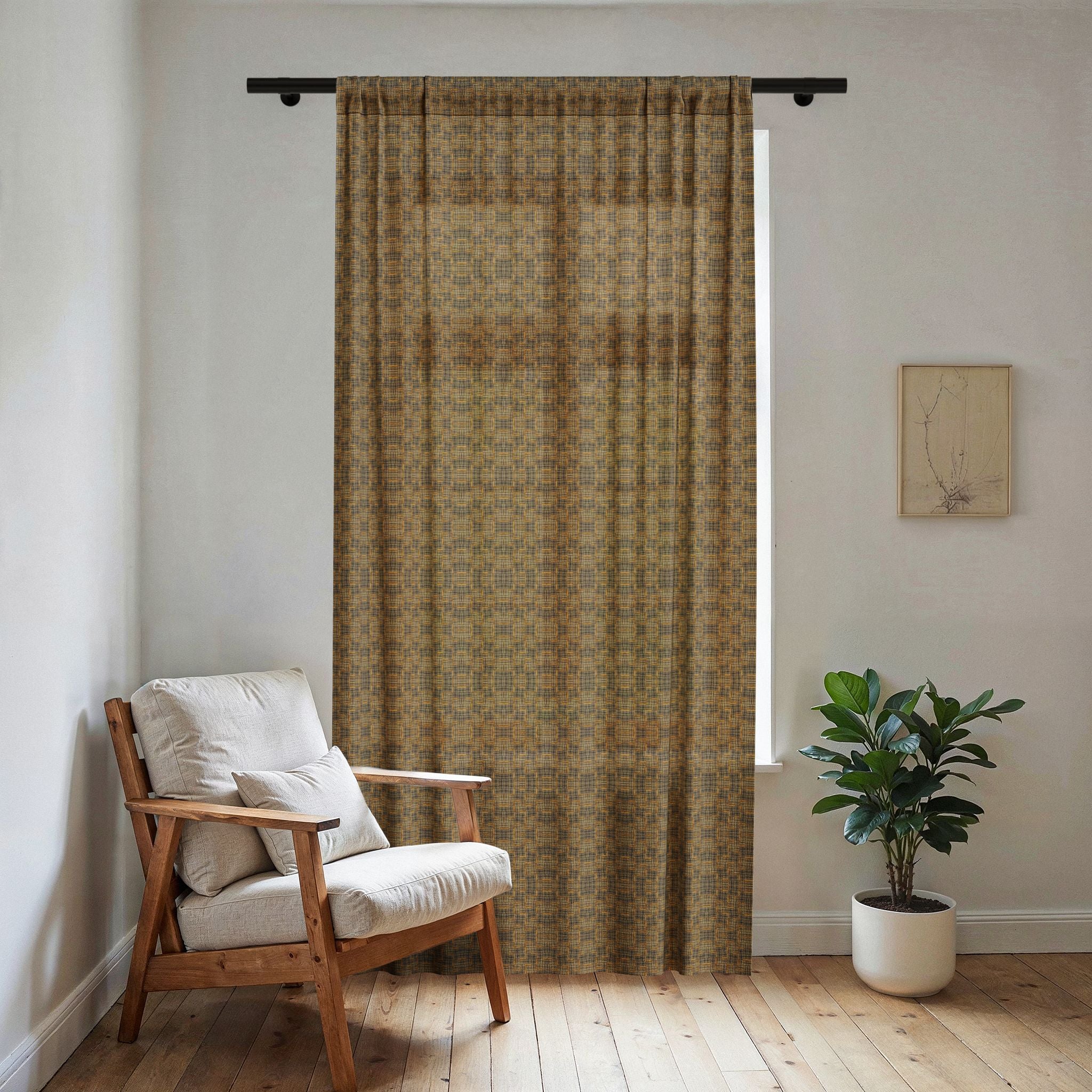 "All Things Fall Apart" Sheer Window Curtain - Vintage Moroccan Tile Pattern Semi-Sheer Drapery
