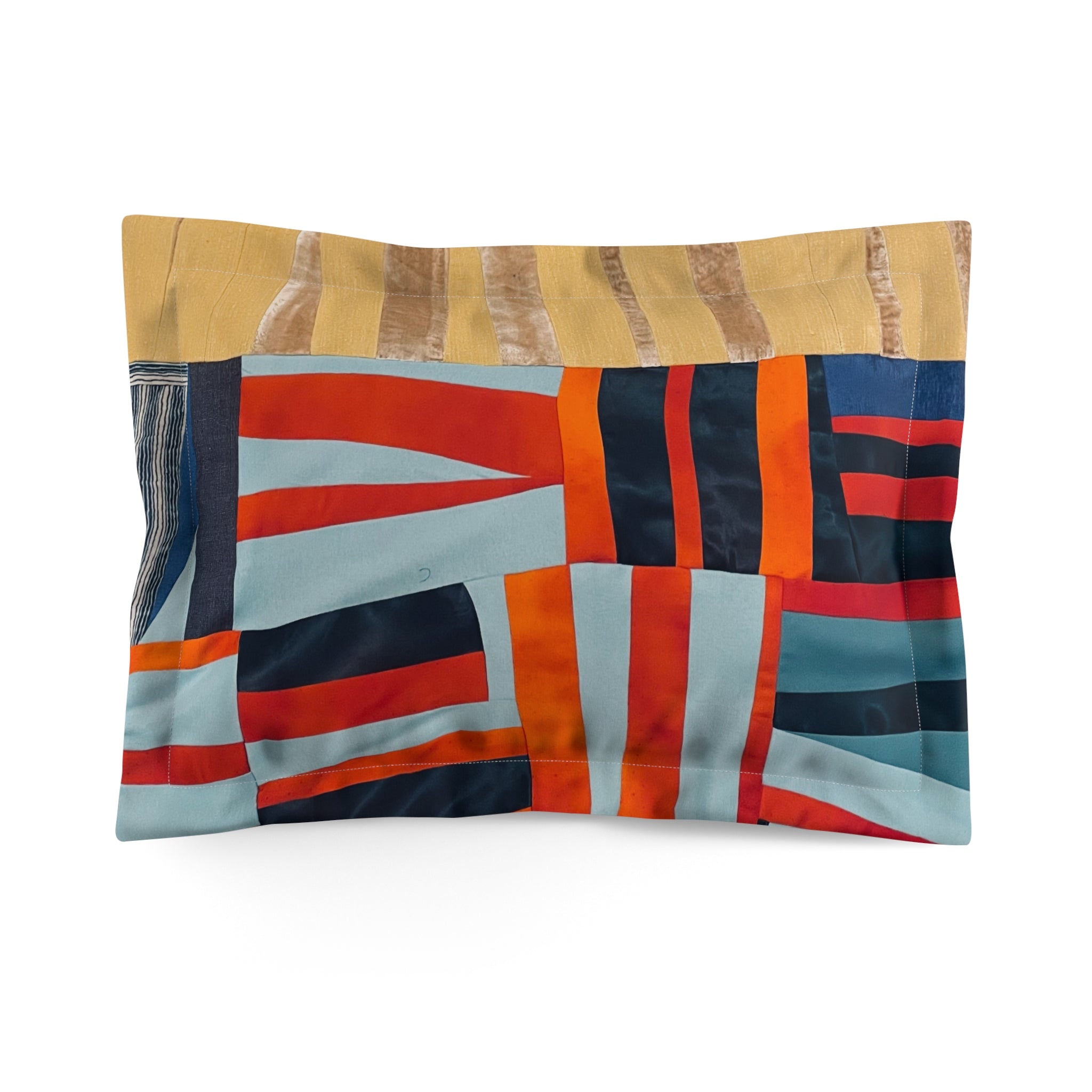 "Hannah and Samuel" Abstract Geometric Pillow Sham – Bold Modern Colorblock Design
