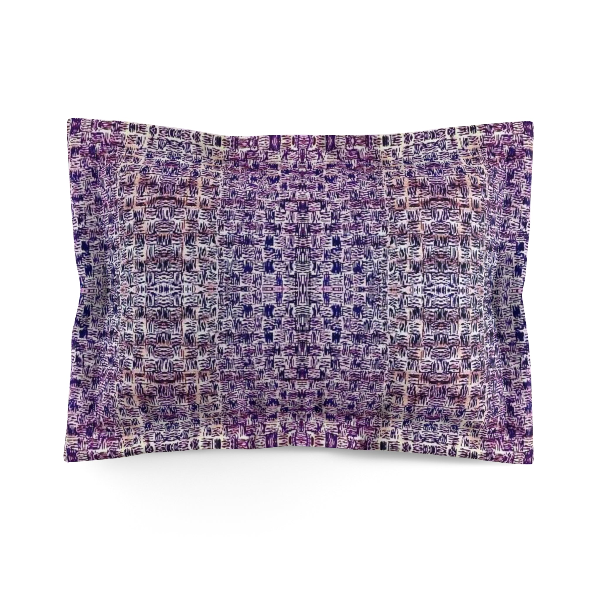 "Pauline, My Love" Purple Mosaic Microfiber Pillow Sham — Boho Textured Decorative Pillowcase