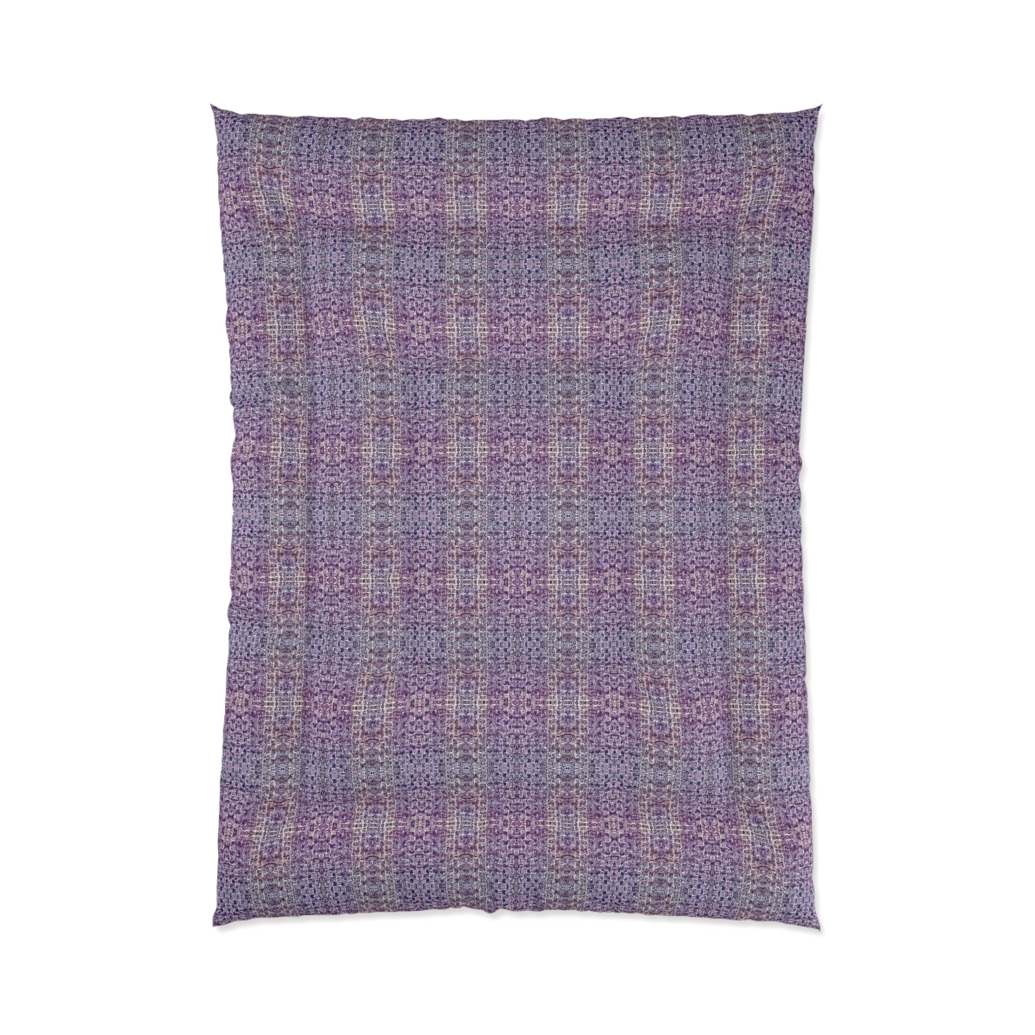 "Pauline, My Love" Purple Mosaic Comforter – Boho Plaid Bedding for Cozy Bedroom