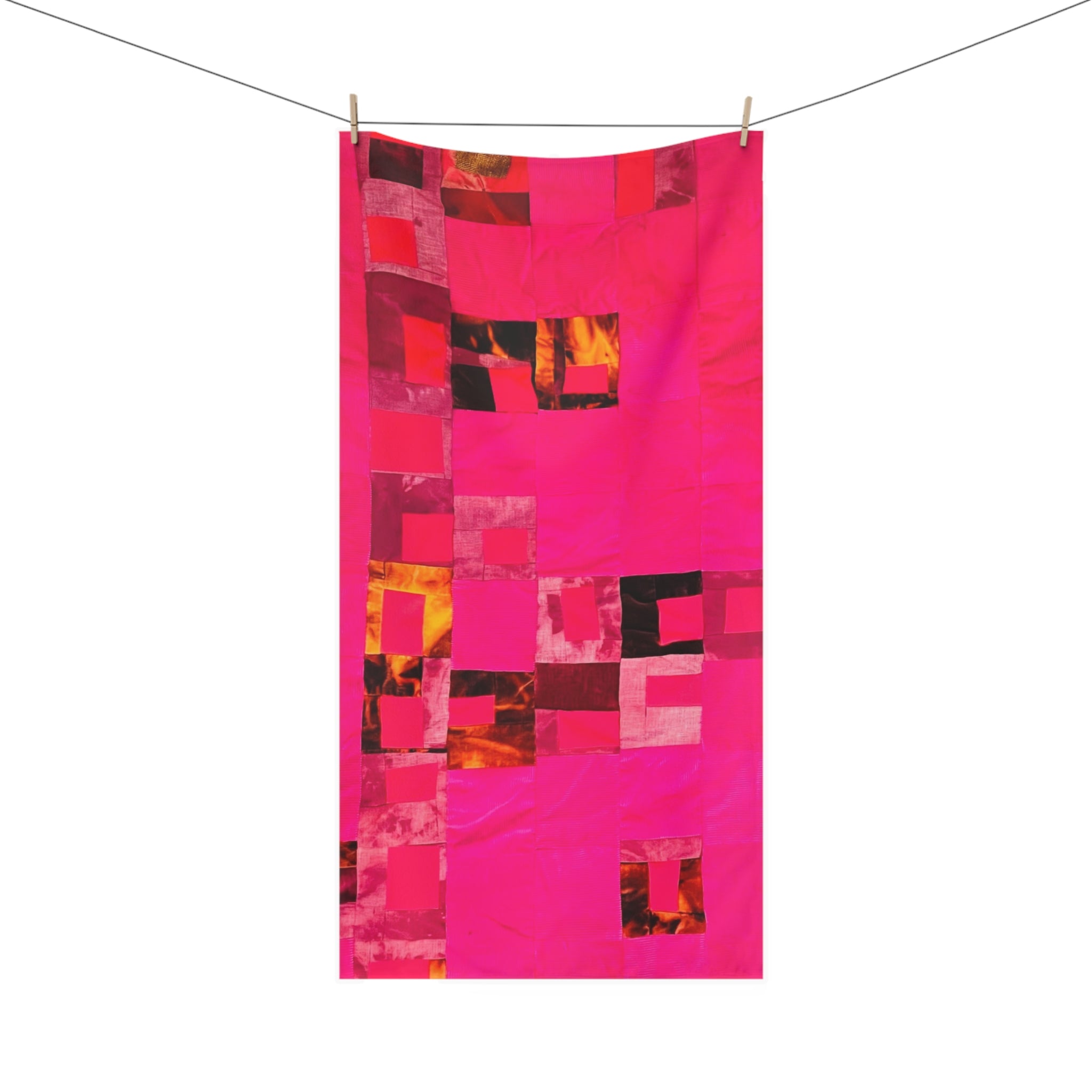 "Lela Lela" Bright Pink Mosaic Cotton Towel