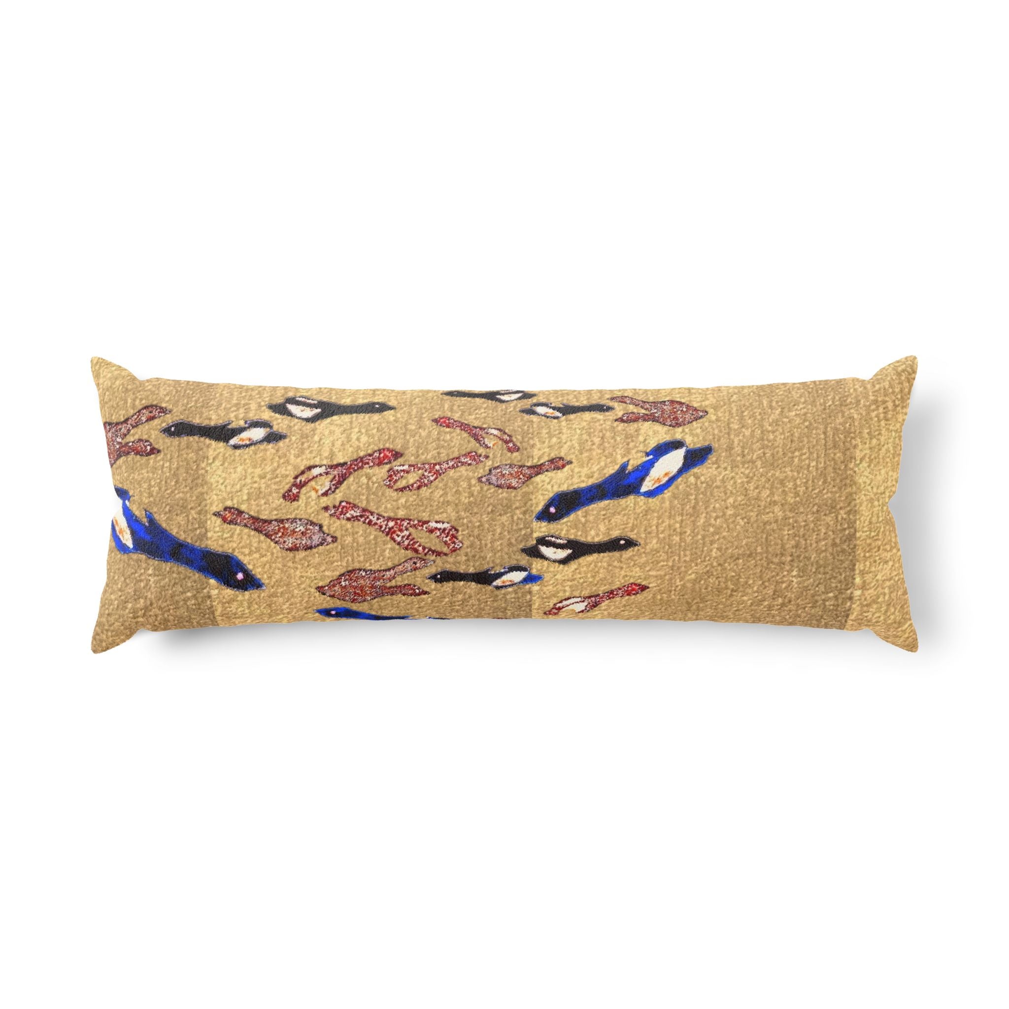 "Fly Me to the Moon" Beautiful Textile Birdies Pattern Body Pillow — Oceanic Sea Life Decorative Lumbar Pillow