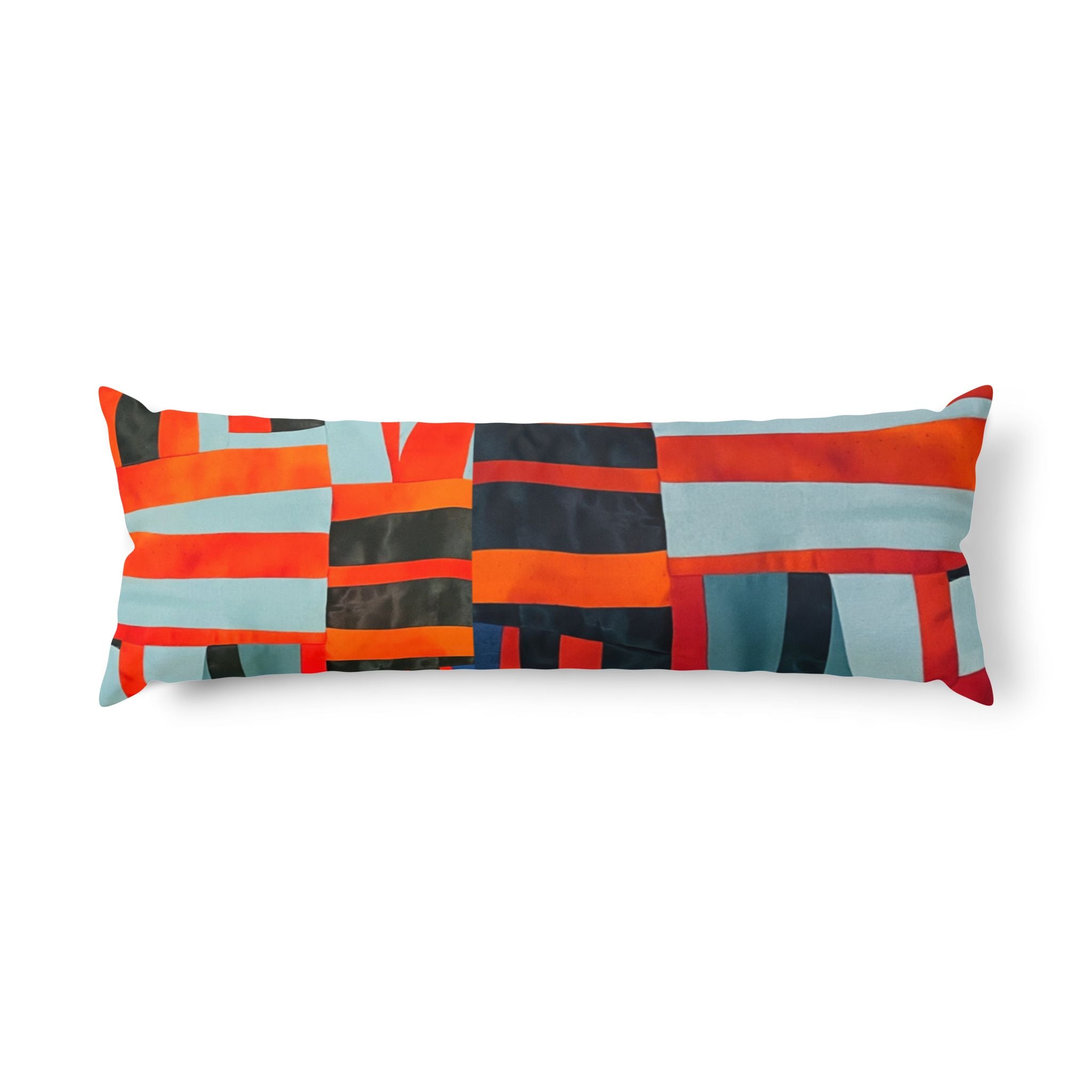"Samuel" Abstract Geometric Body Pillow — Modern Red & Blue Decorative Pillow