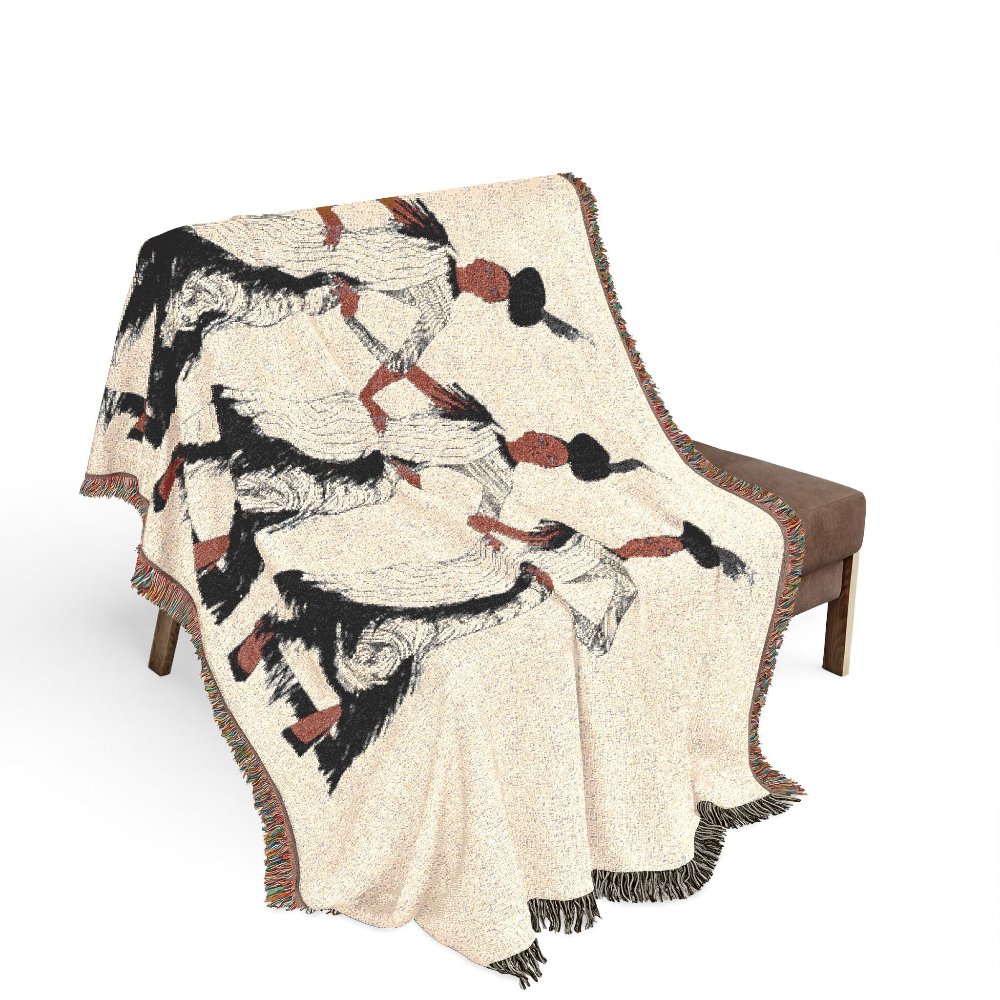 "Fierce Honey" Art Deco Trio Woven Blanket — Vintage Jazz Era Dance Design