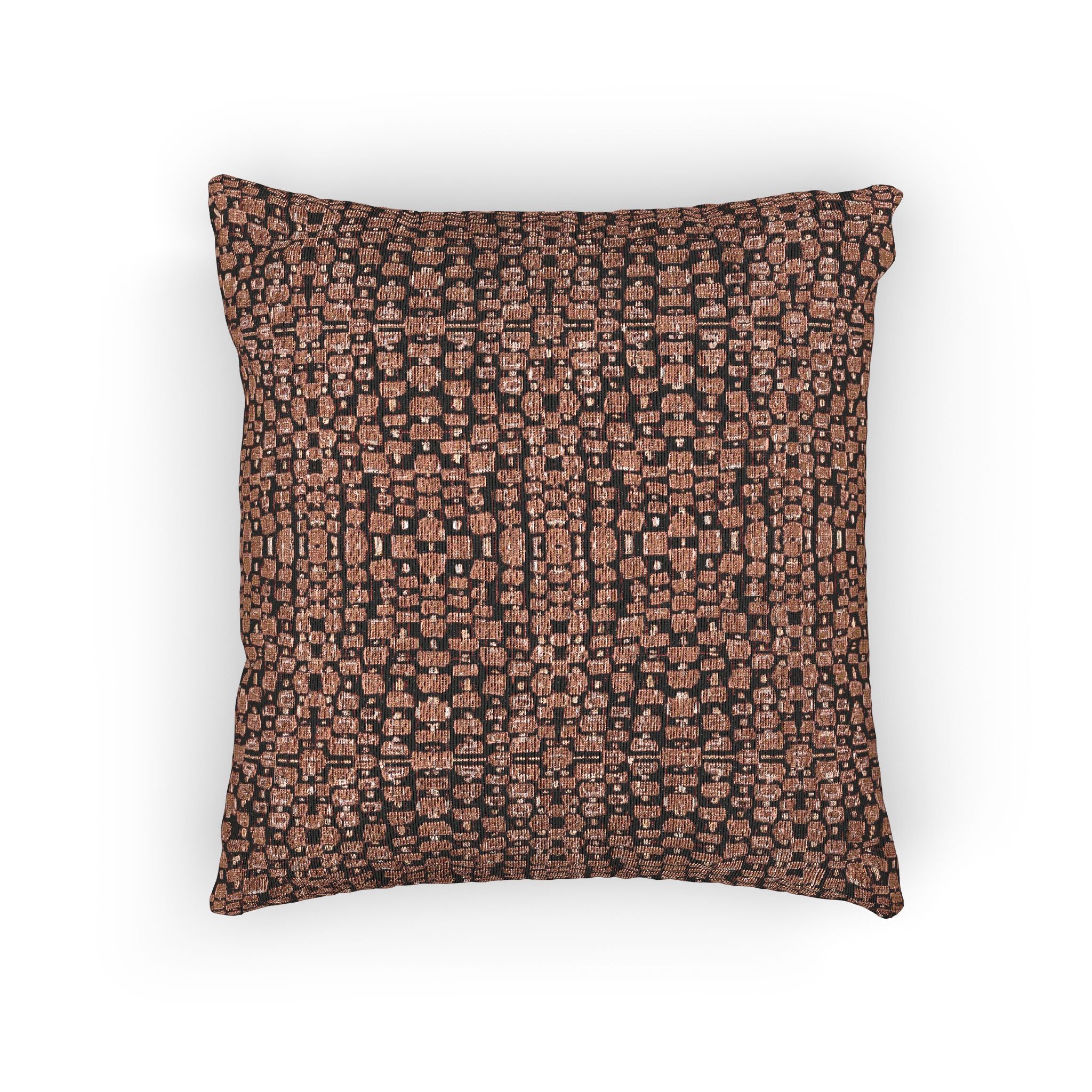 "Japanese Cherry Blossom" Red and Black Textile Woven Pillow