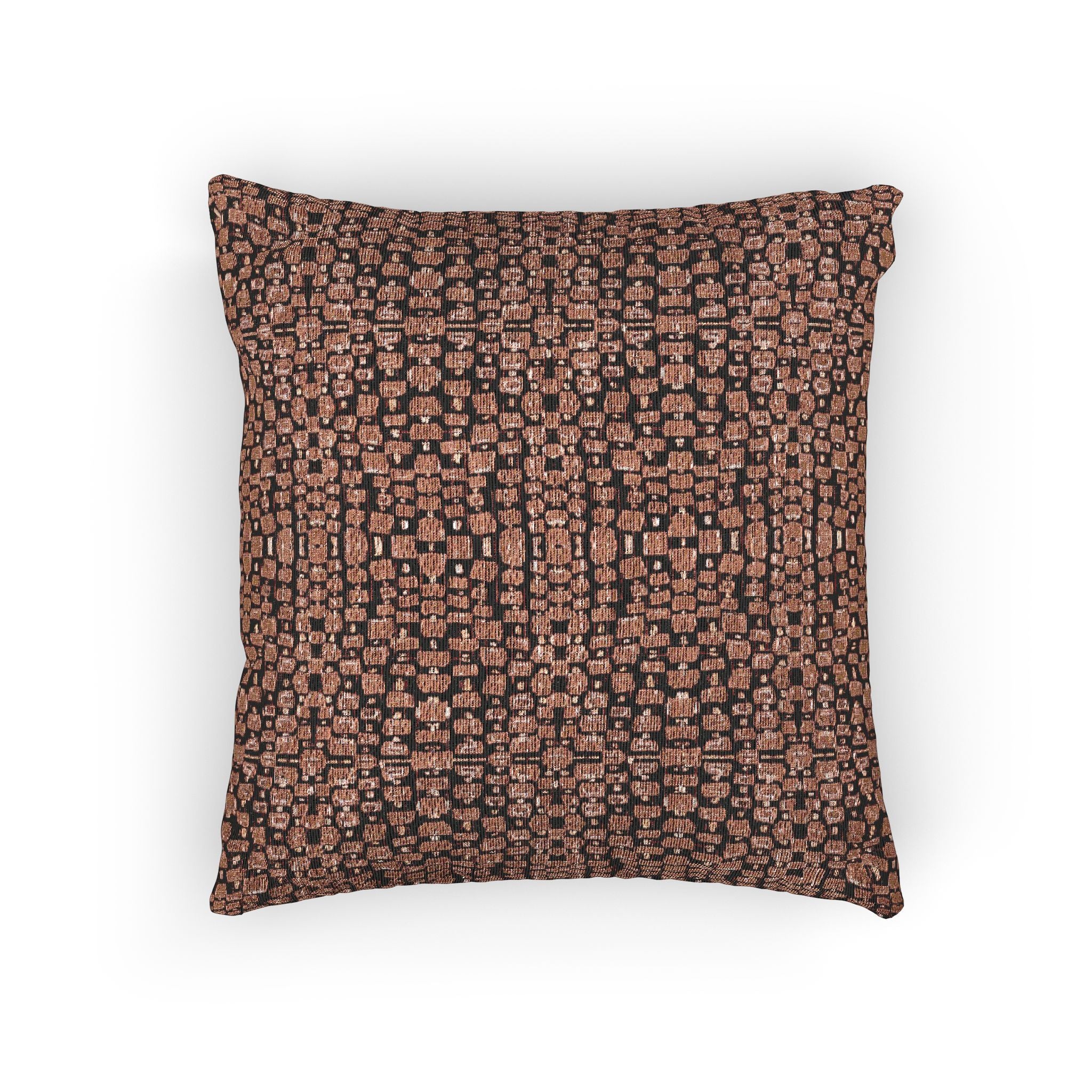 "Japanese Cherry Blossom" Red and Black Textile Woven Pillow