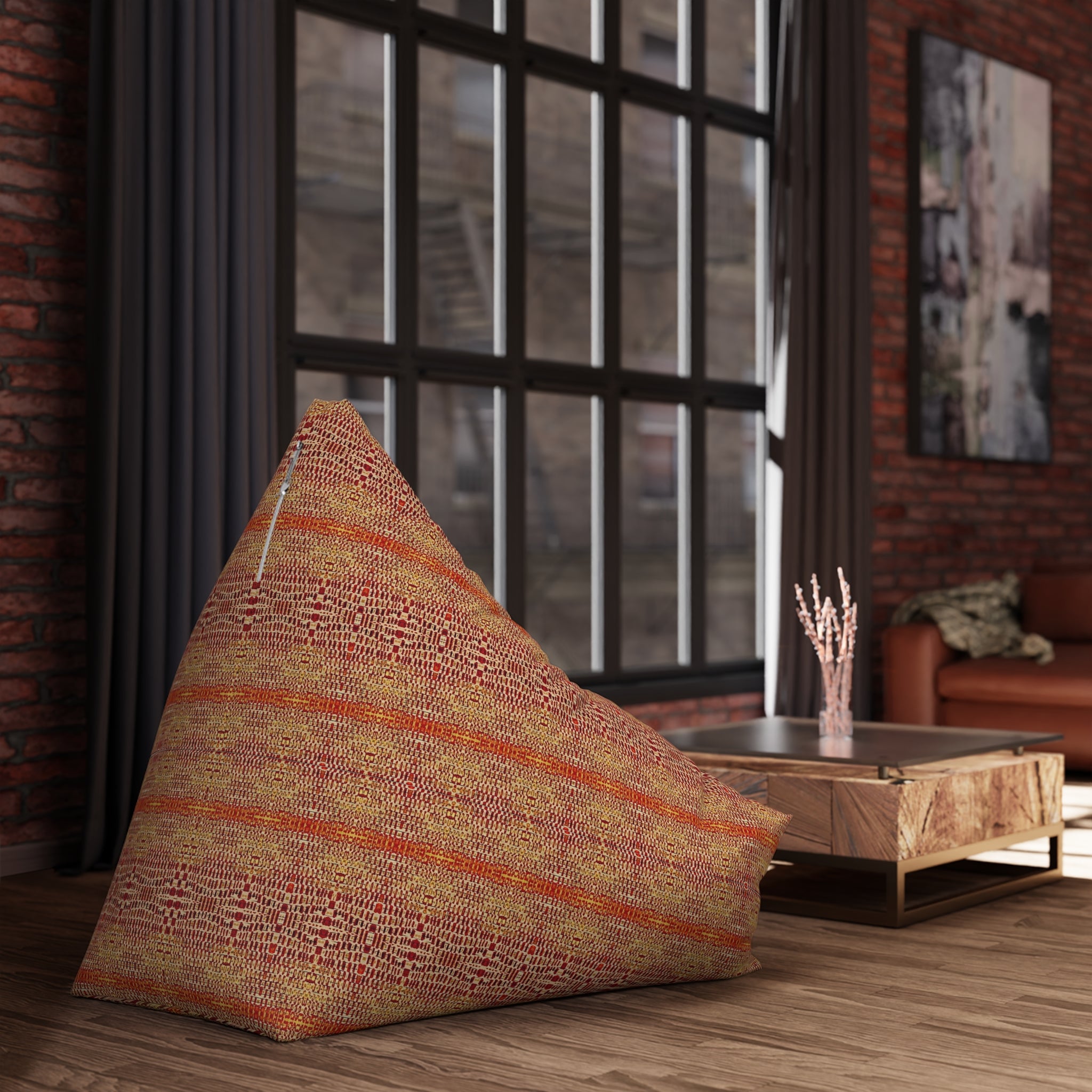 "Queen Mother" Bohemian Woven, Bronze and Gold, Stripe Bean Bag Cover