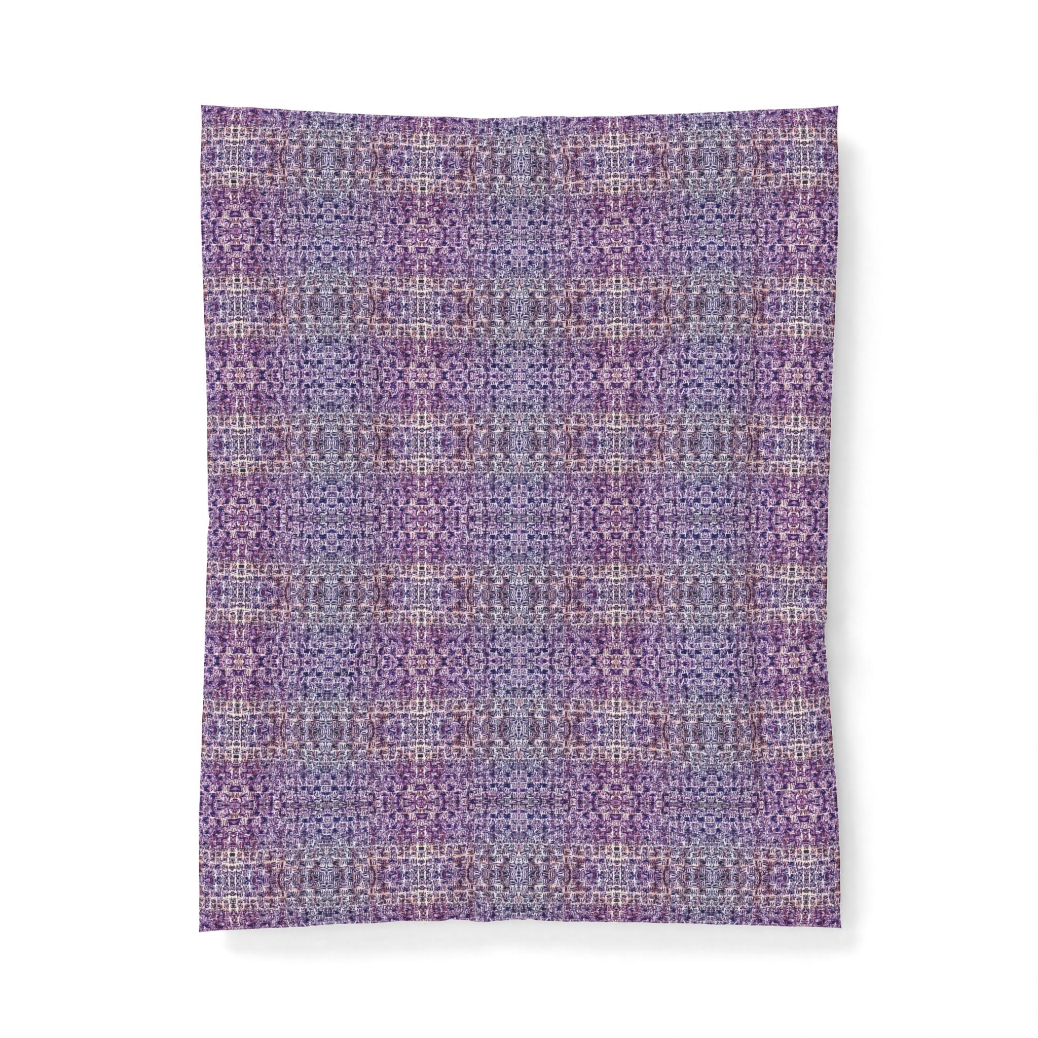 "Pauline, My Love" Purple Mosaic Cotton Comforter – Boho Floral Pattern Bedspread