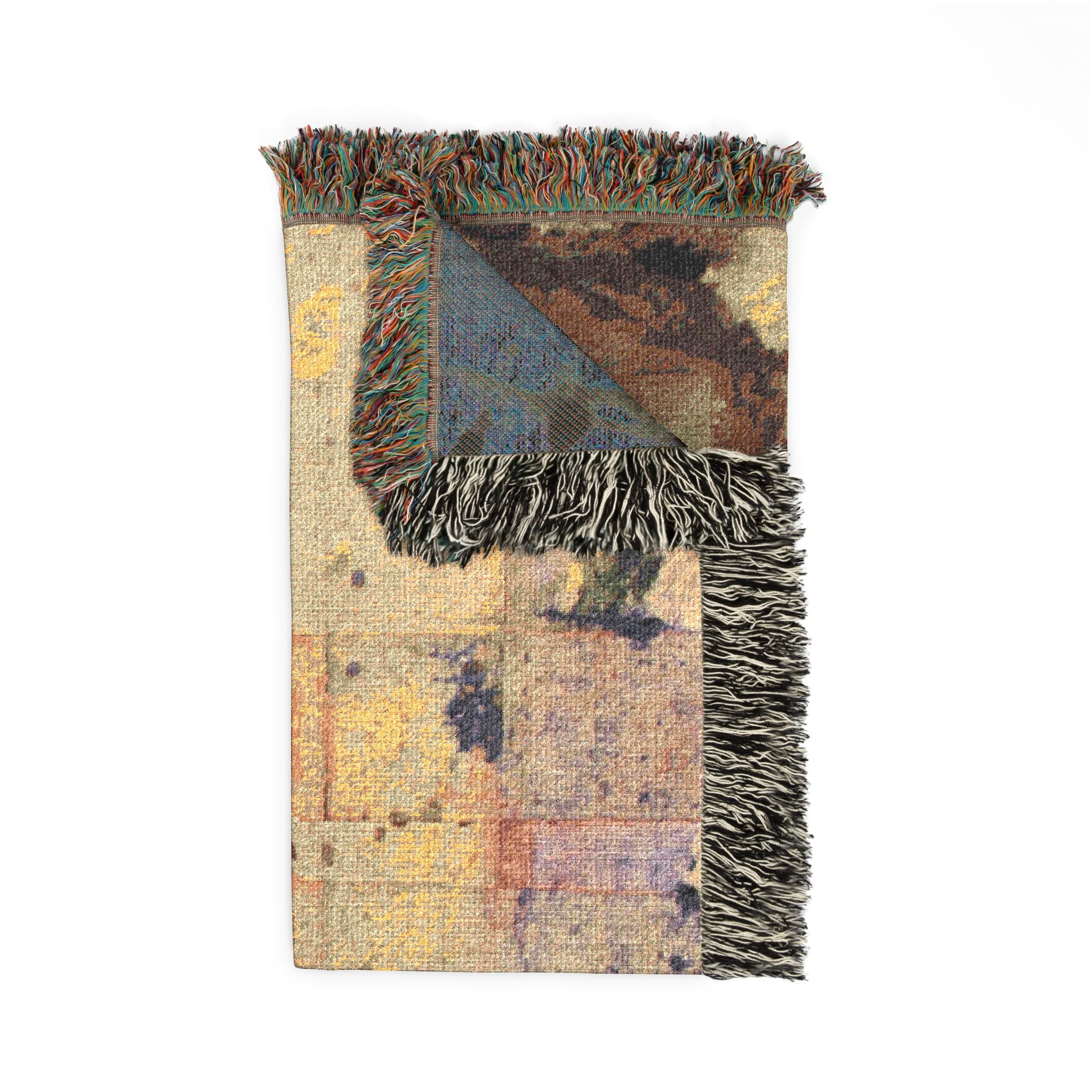 "Dance in the Rain" Acrylic Painting, Abstract Textile Pixel Art Woven Blanket — Modern Geometric Throw for Living Room, Sofa, or Bedroom