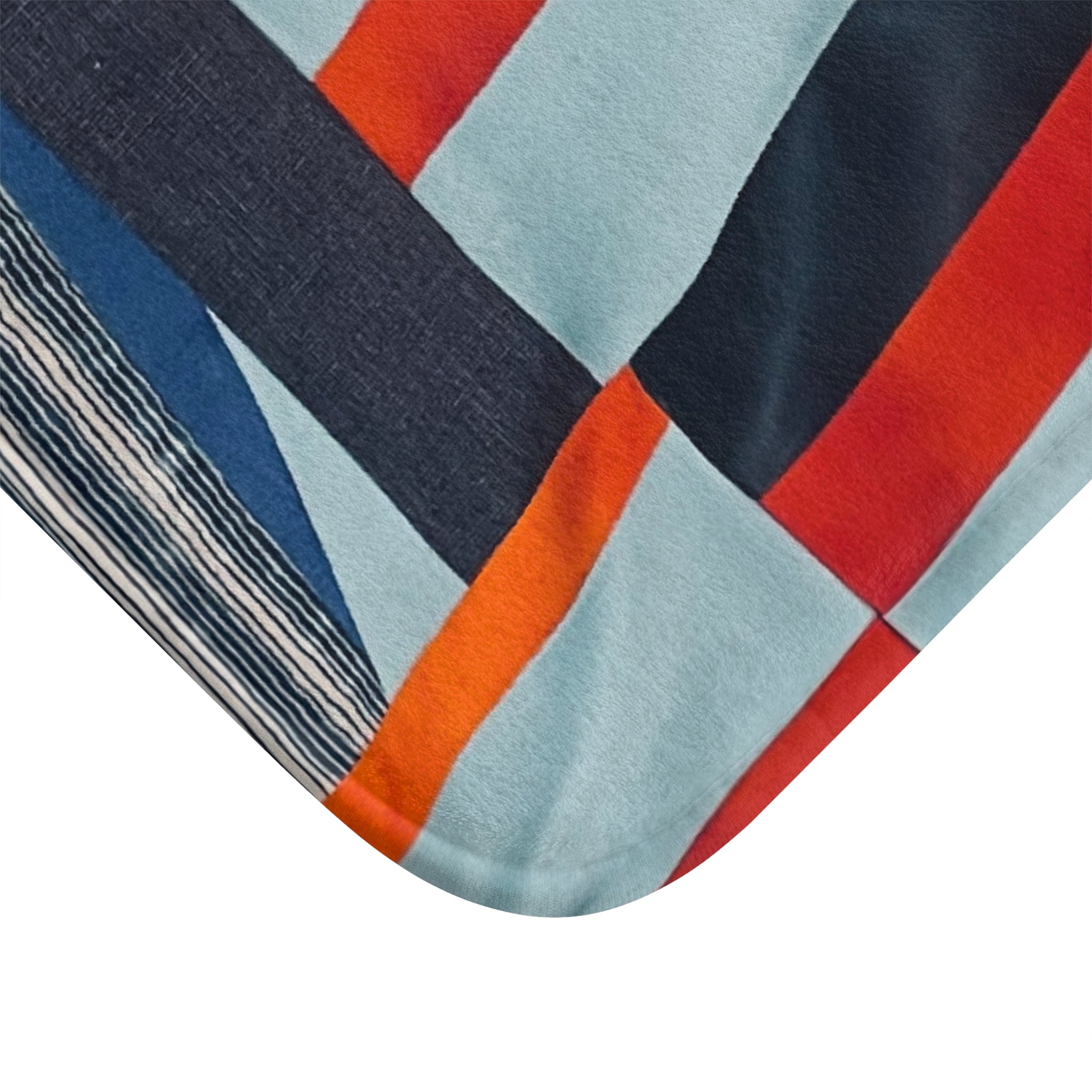 "Hannah and Samuel" Abstract Geometric Bath Mat – Bold Midcentury Color-Block Bathroom Rug