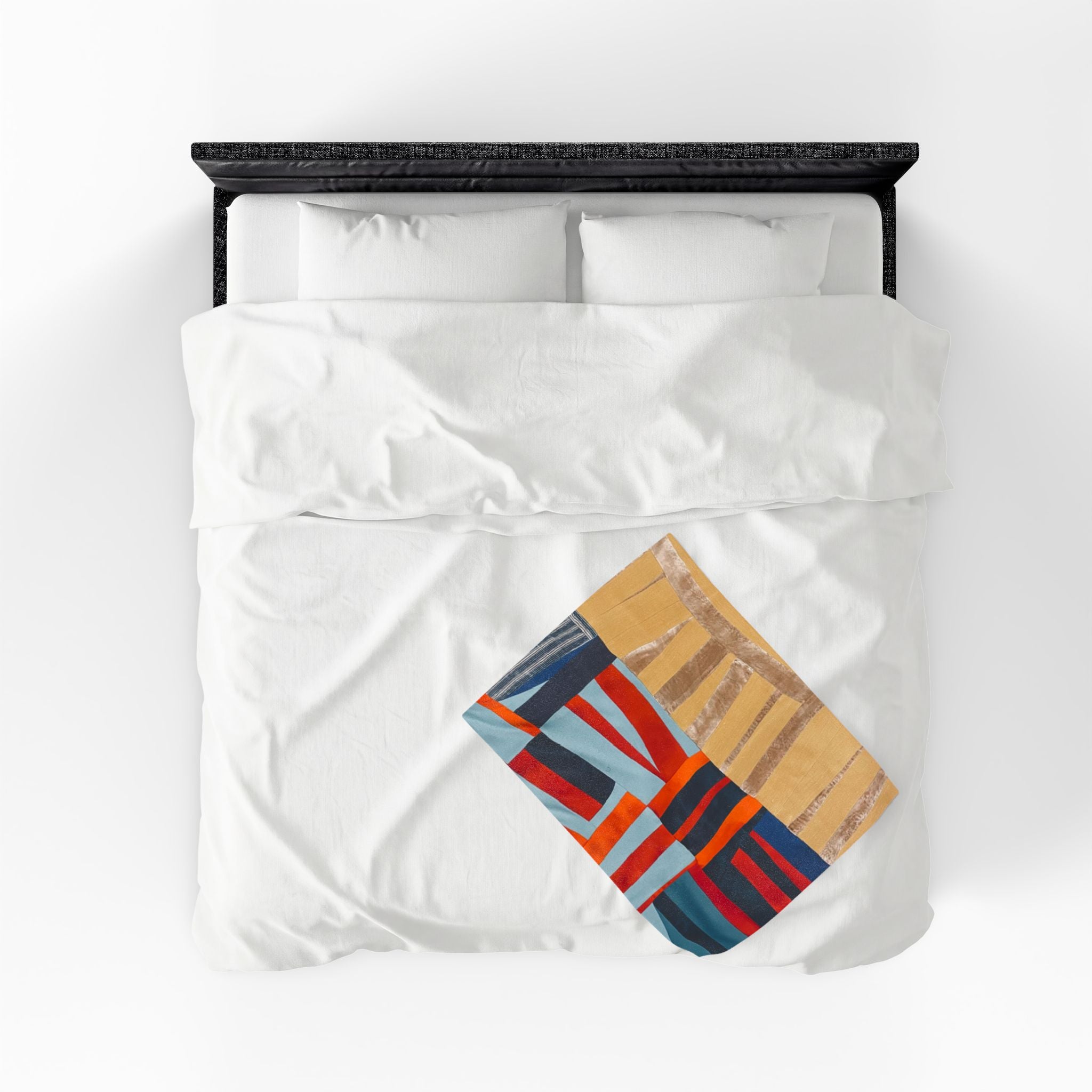 "Hannah and Samuel" Abstract Velvet Plush Blanket — Modern Geometric Throw for Living Room & Gift