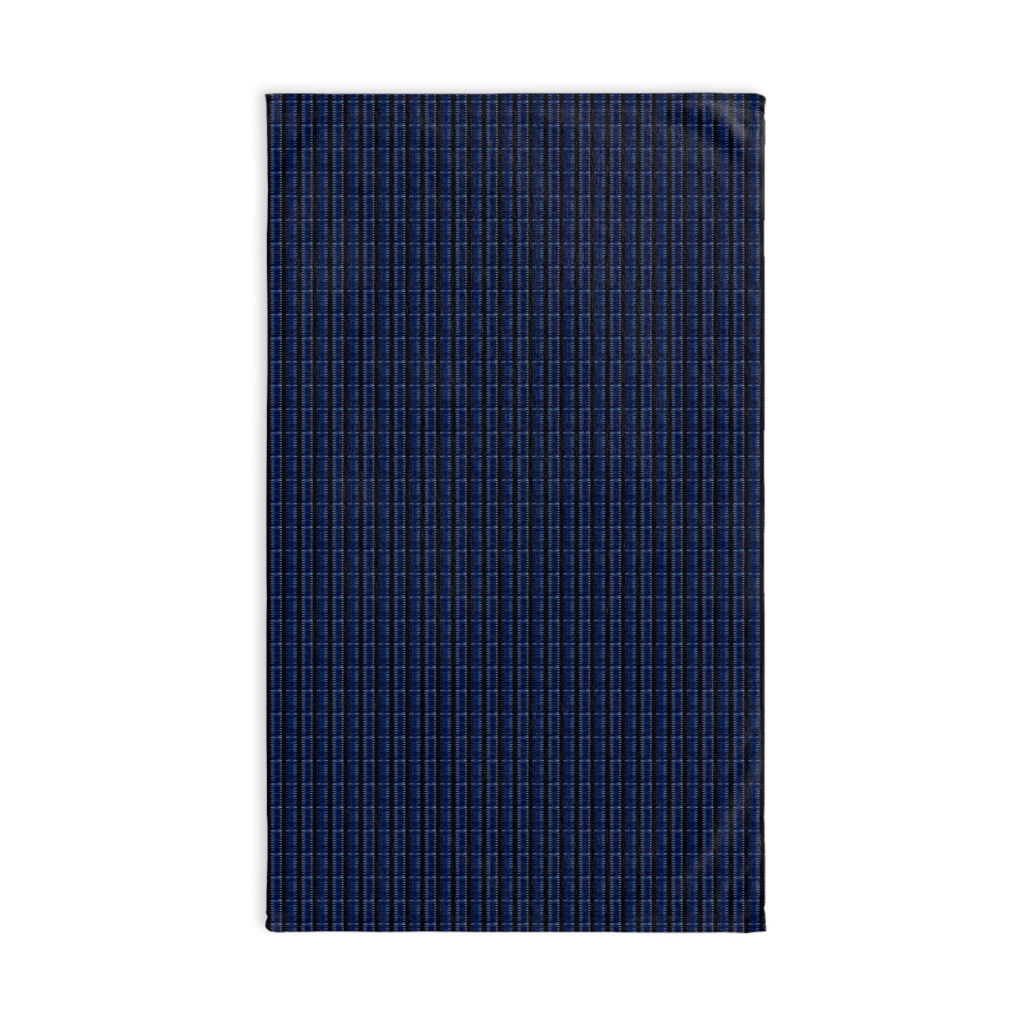 "Mississippi Midnight: Lovely Banjo Blues" Navy Grid Hand Towel — Minimal Plaid Kitchen & Bath Towel