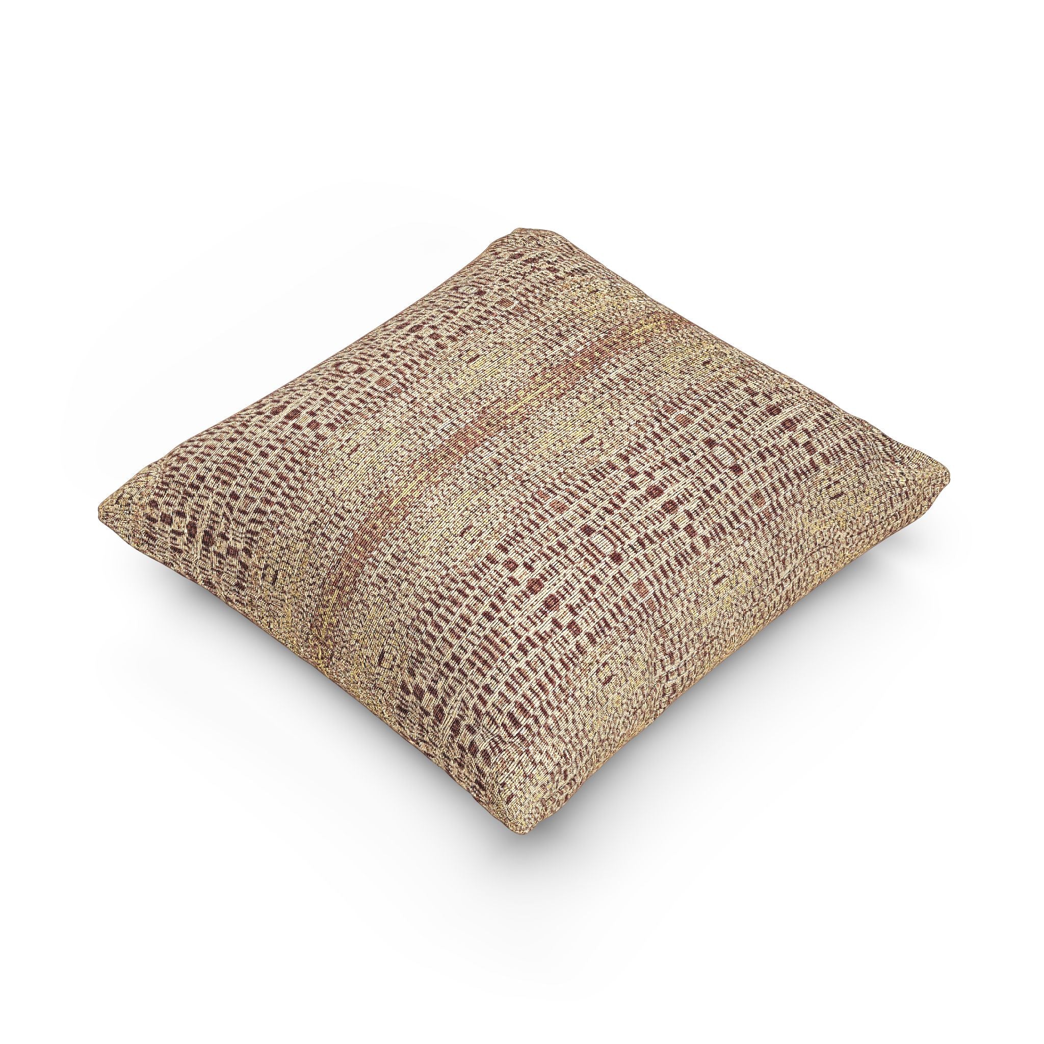 "Queen Mother" Gold and Bronze Posh Pattern Woven Pillow