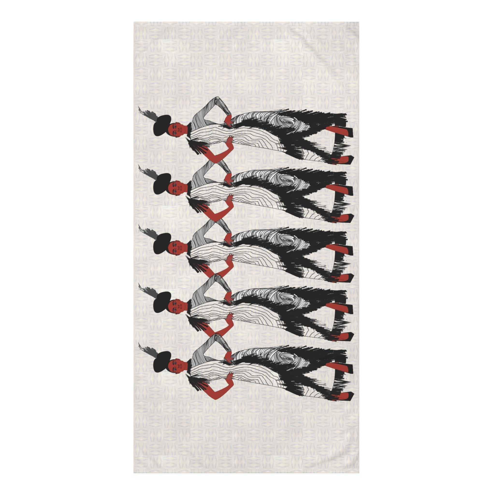 "Fierce Honey" Mink-Cotton Towel — Vintage Flapper Dancer Pattern Beach Towel