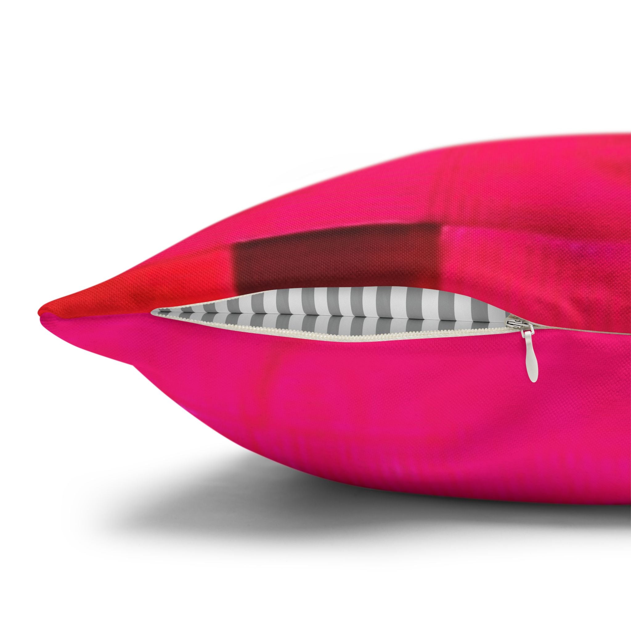 "Lela Lela" Hot Pink Abstract Square Pillowcase — Modern Geometric Decorative Throw Pillow