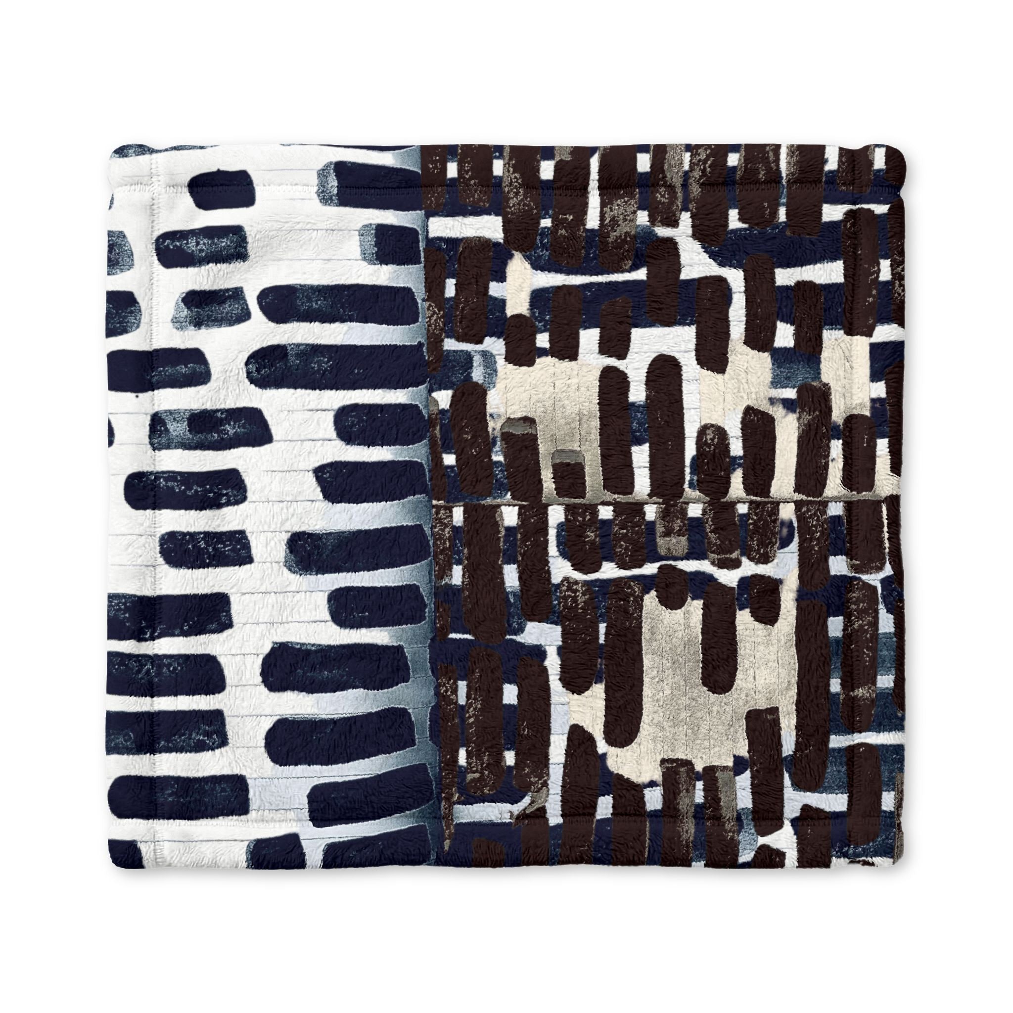 "Only My Notebook Knows How I Feel, My Heart Is On Every Page" Minky Baby Lovey Blanket — Plush Navy & Chocolate Brushstroke Security Blanket for Newborns
