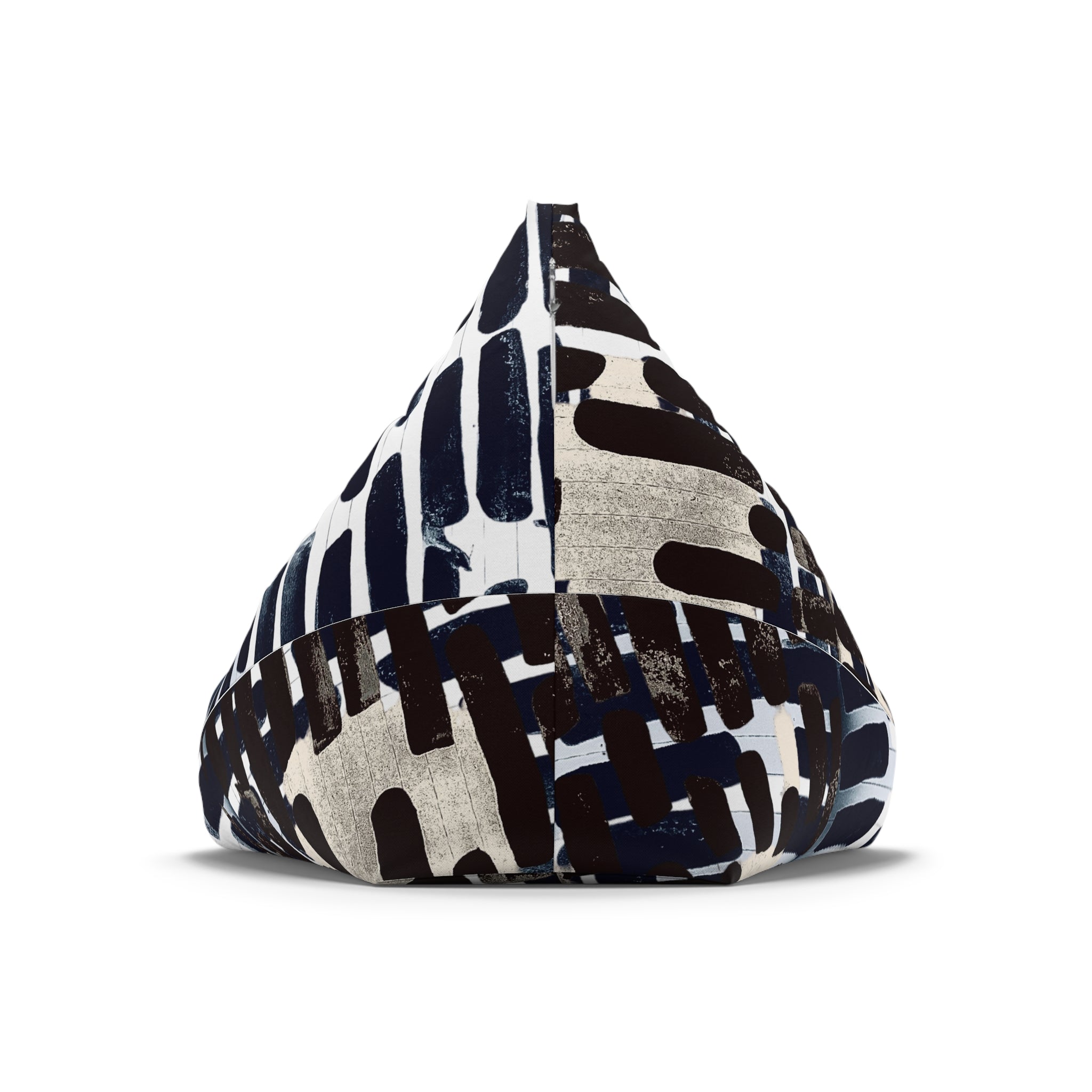 "Only My Notebook Knows How I Feel, My Heart Is On Every Page" Abstract Ink Brush Pattern Bean Bag Cover — Modern Black & White Living Room Accent