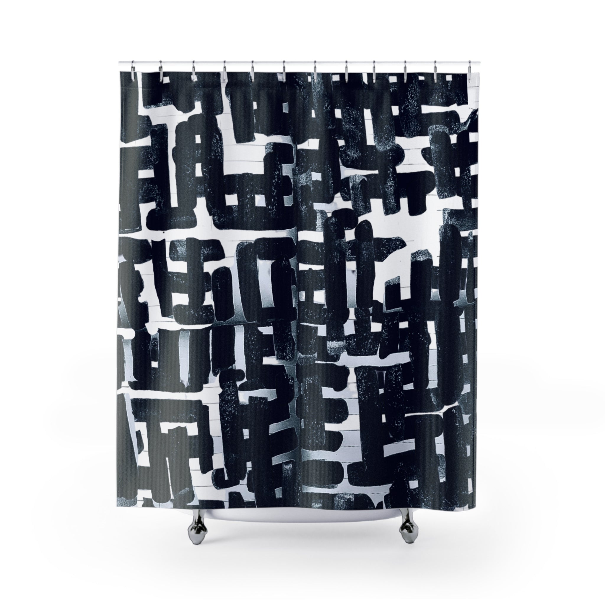 "Only My Notebook Knows How I Feel, My Heart Is On Every Page" Modern Abstract Shower Curtain, Bathroom Decor, Stylish Home Accessory, Unique Gift, Minimalist Design