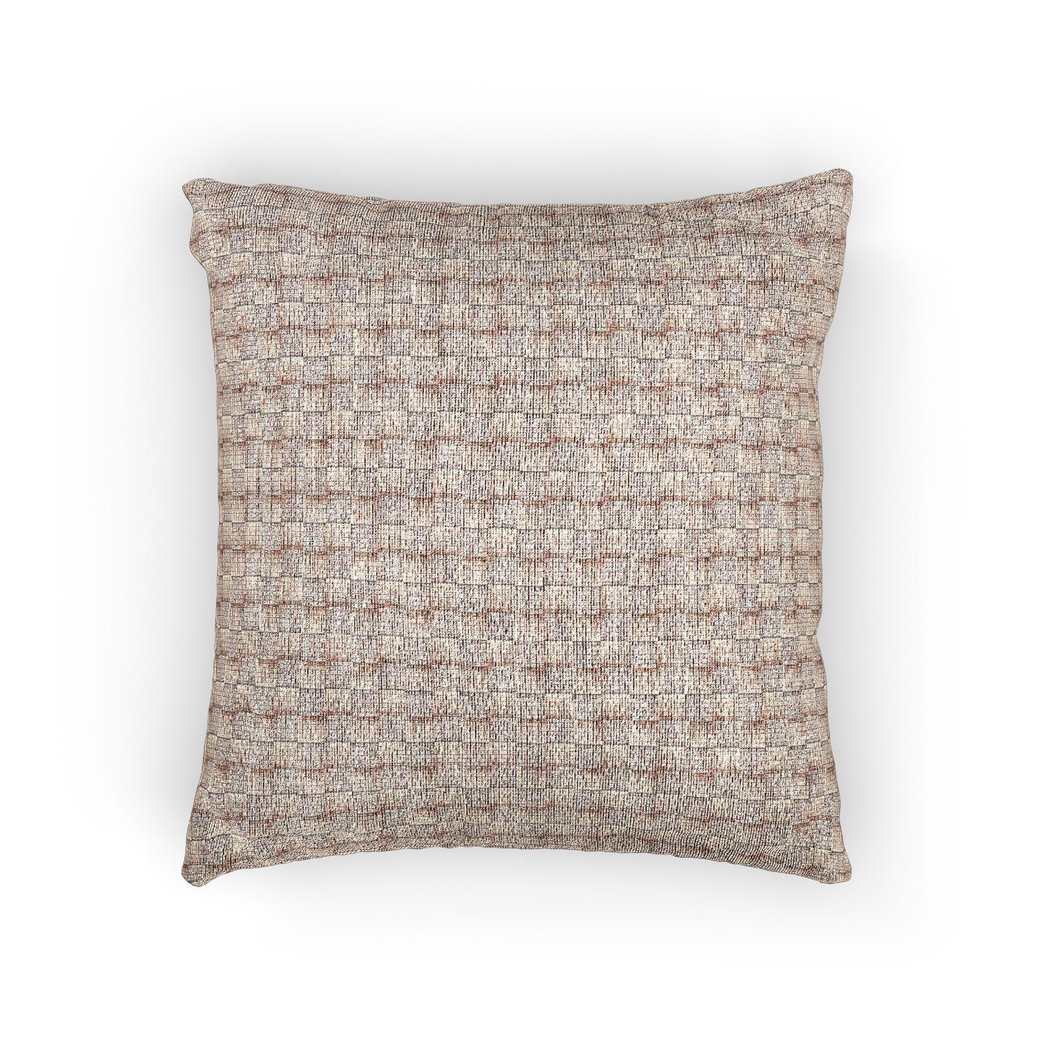 "Grandma Rose" Pink Blush Geometric Pattern Woven Pillow