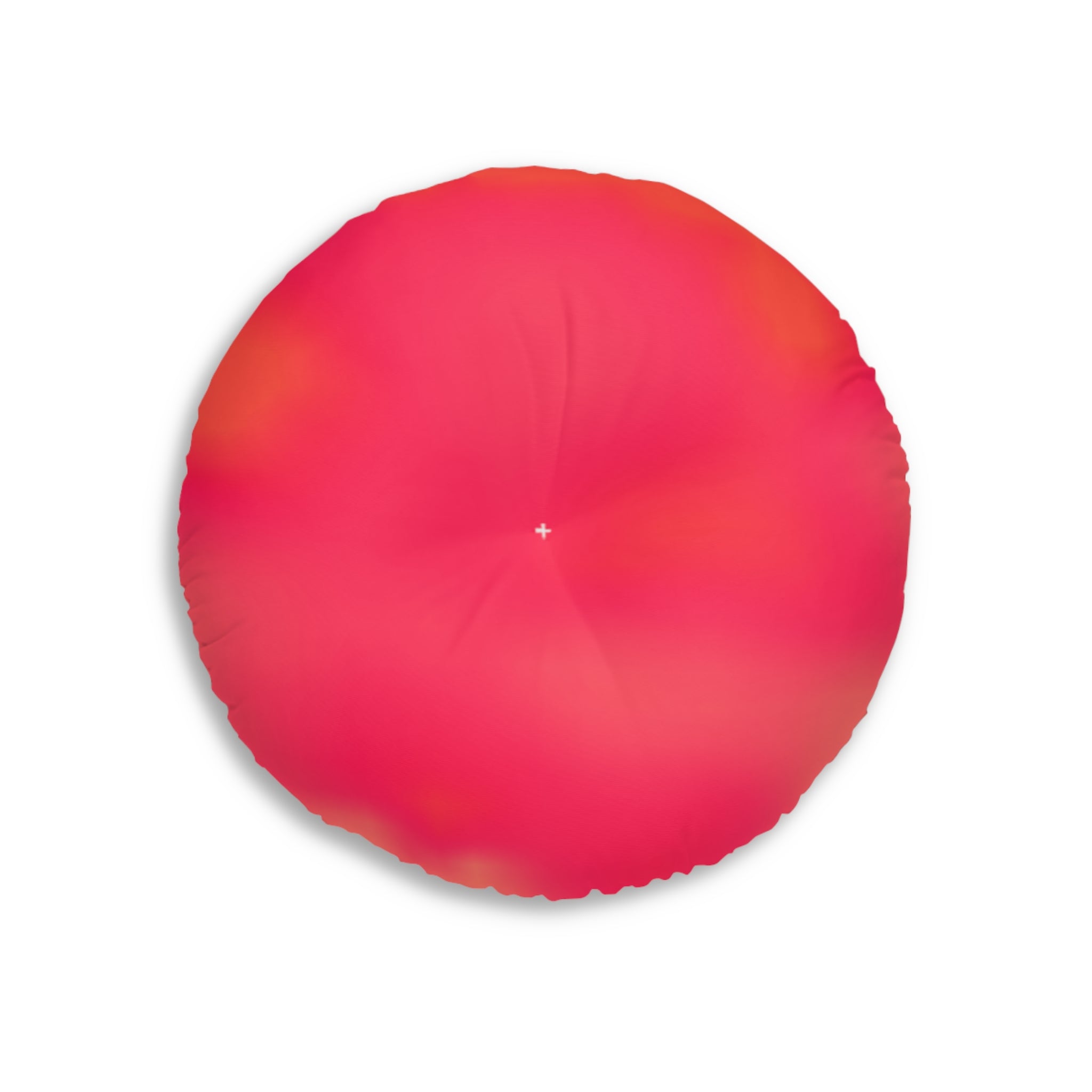 "The Skies Will Break For You, My Friend" Round Tufted Floor Pillow — Gradient Coral Pink Meditation Cushion