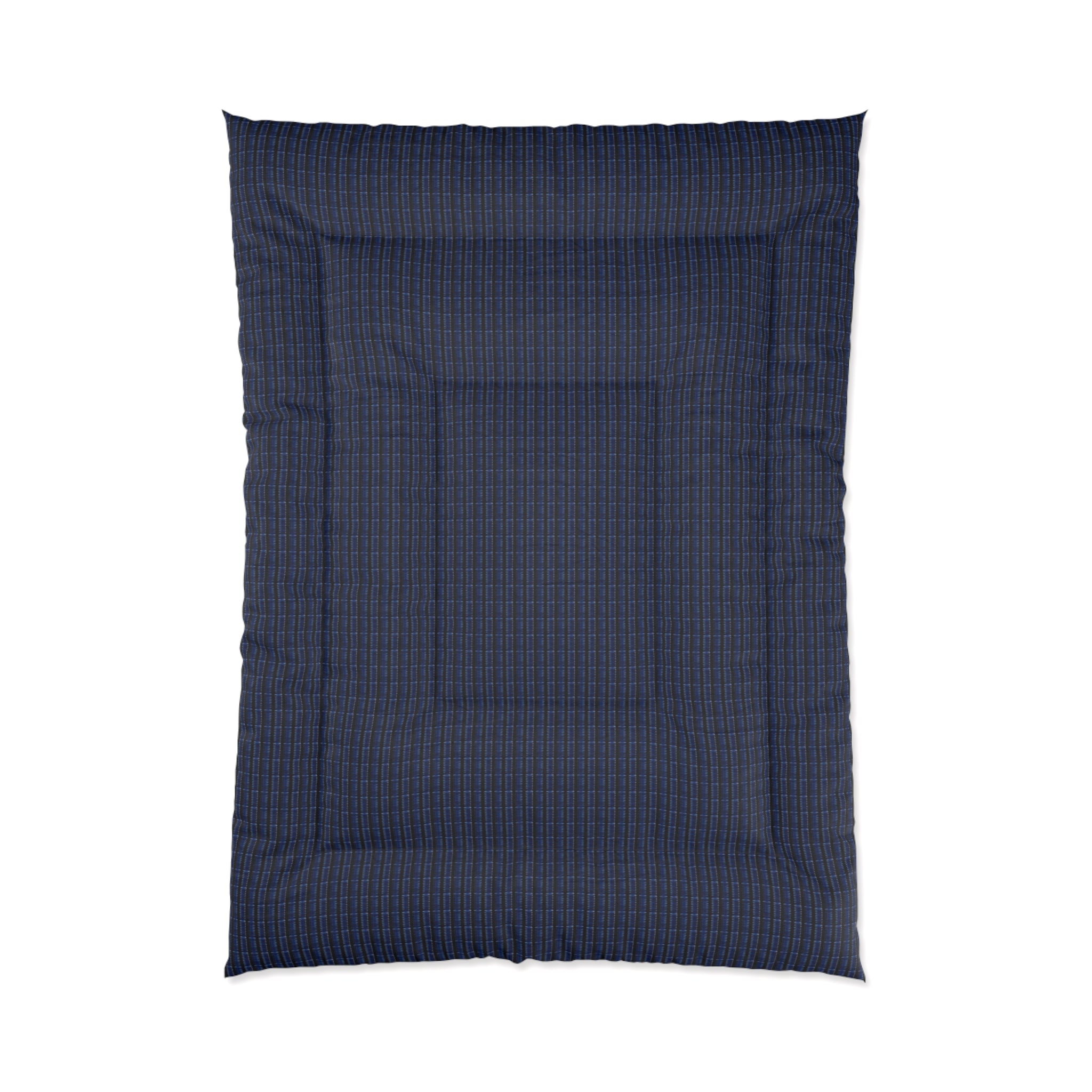 "Mississippi Midnight: Lovely Banjo Blues" Navy Plaid Comforter - Cozy Lightweight Bed Cover for Boys, Teens & Guest Rooms