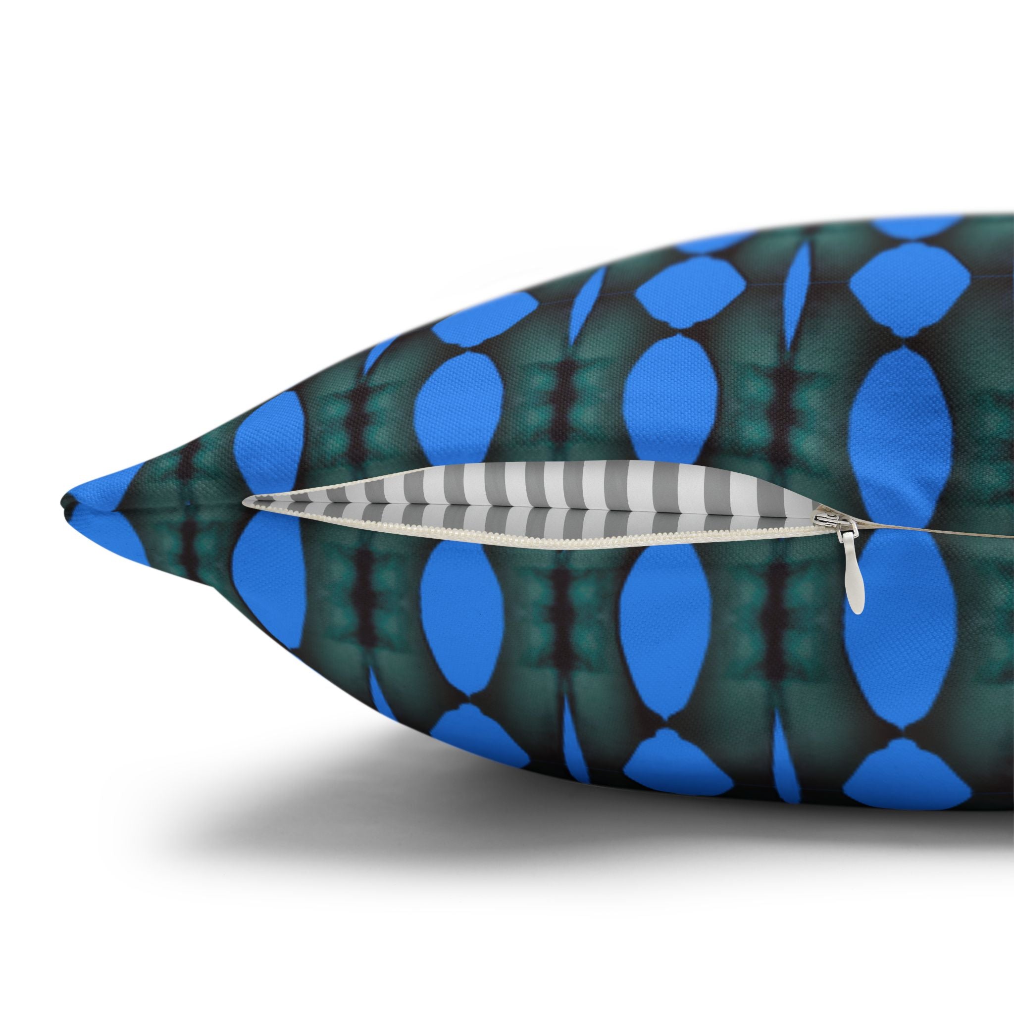 "Where Are We Going?" Green and Energy Blue Spun Polyester Square Pillowcase