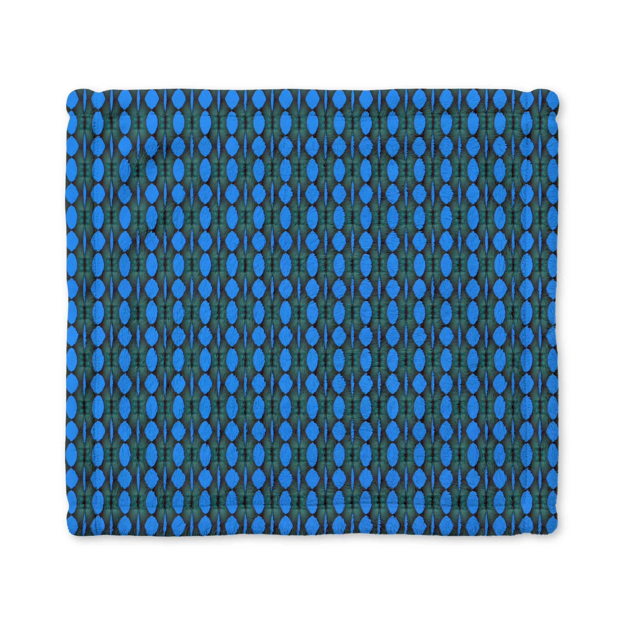 "Where Are We Going?" Baby Lovey Blanket – Blue Knit-Pattern Minky Security Blanket for Newborns & Toddlers