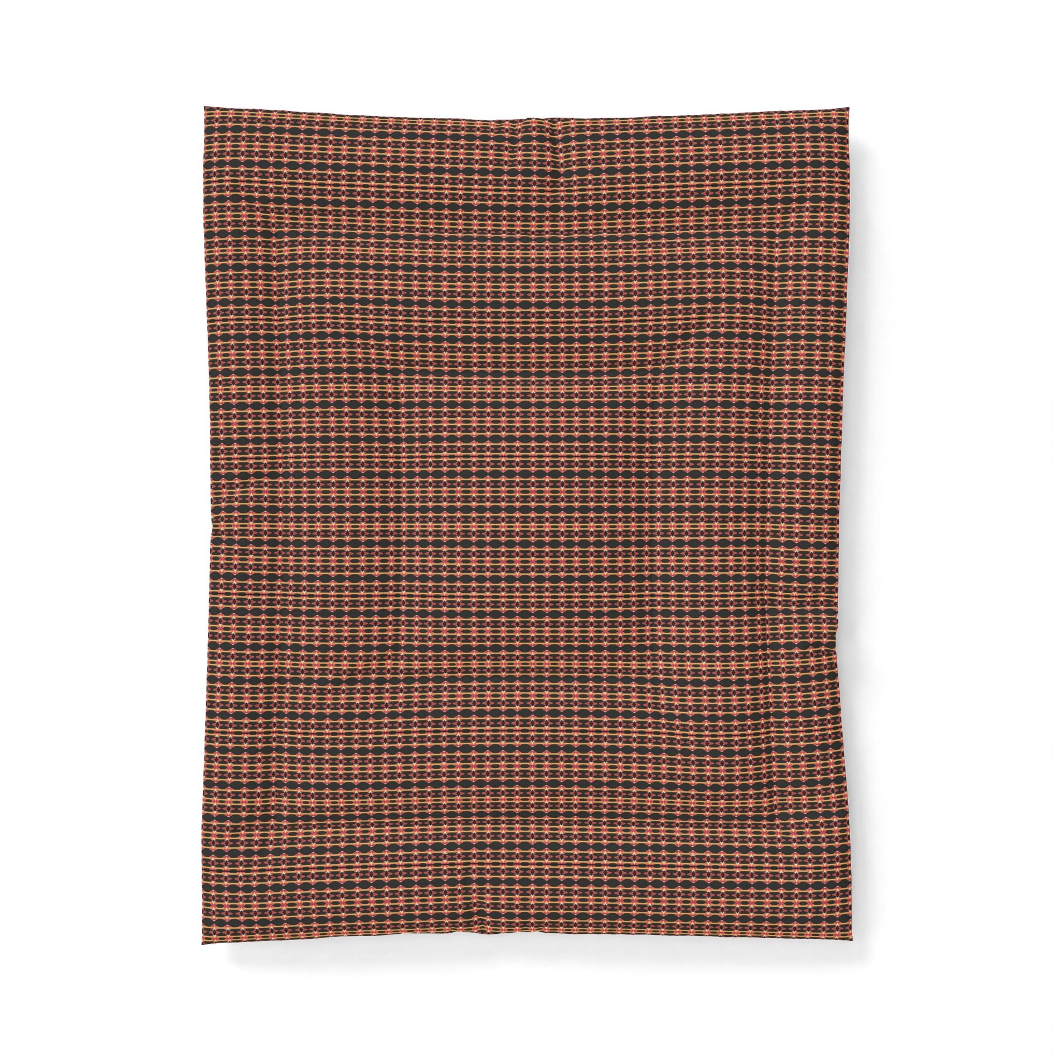 "Native America Now" Plaid Cotton Comforter — Rustic Red & Brown Bedspread for Cozy Fall & Cabin Decor