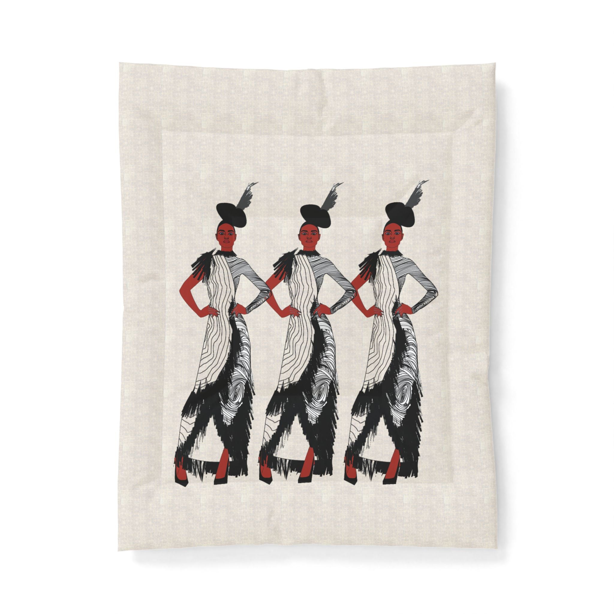 "Fierce Honey" Art Deco Fashion Cotton Comforter – Vintage - Model Design