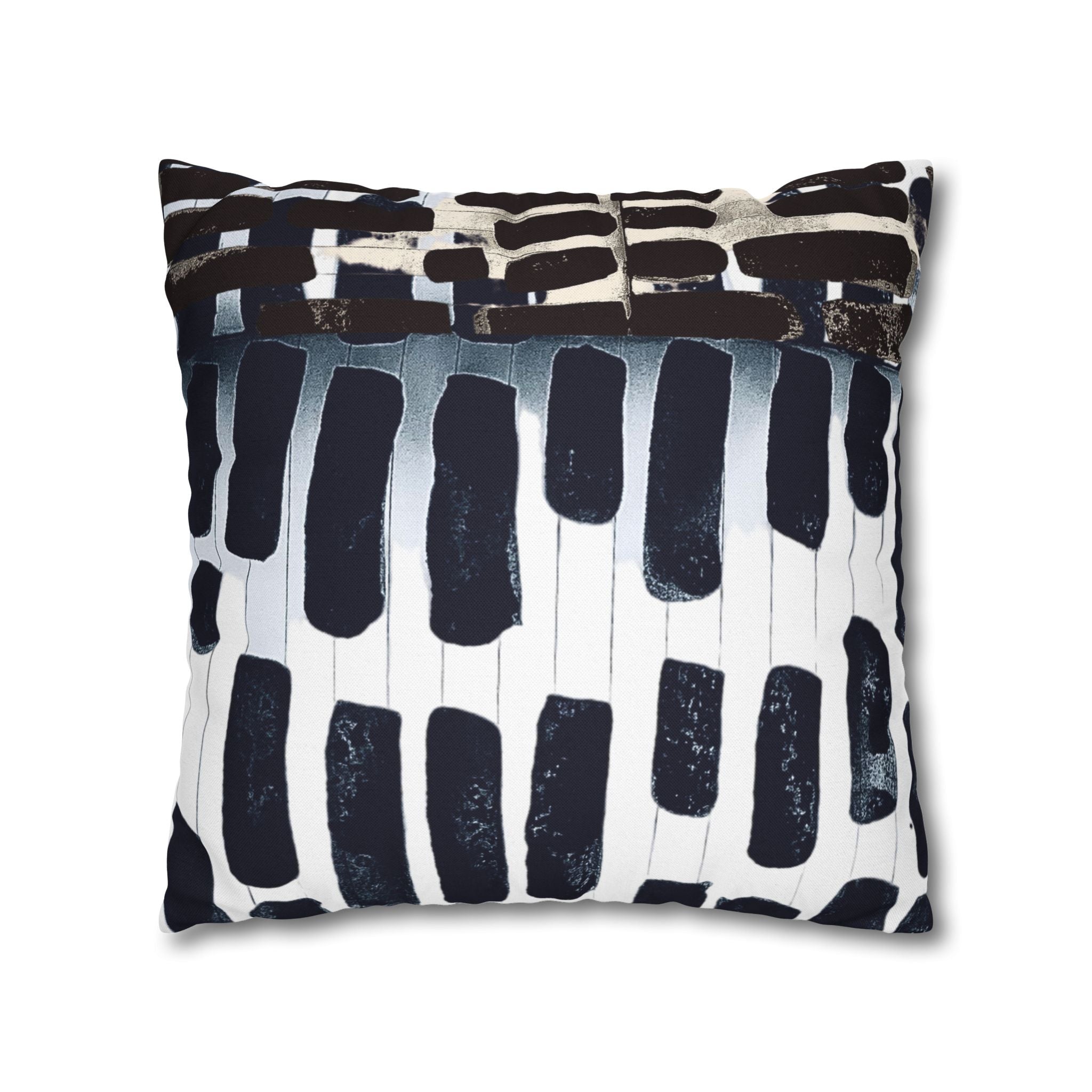 "Only My Notebook Knows How I Feel, My Heart Is On Every Page" Abstract Ink on Notebook Paper Brushstroke Pillowcase — Modern Black & White Decorative Throw Pillow Cover