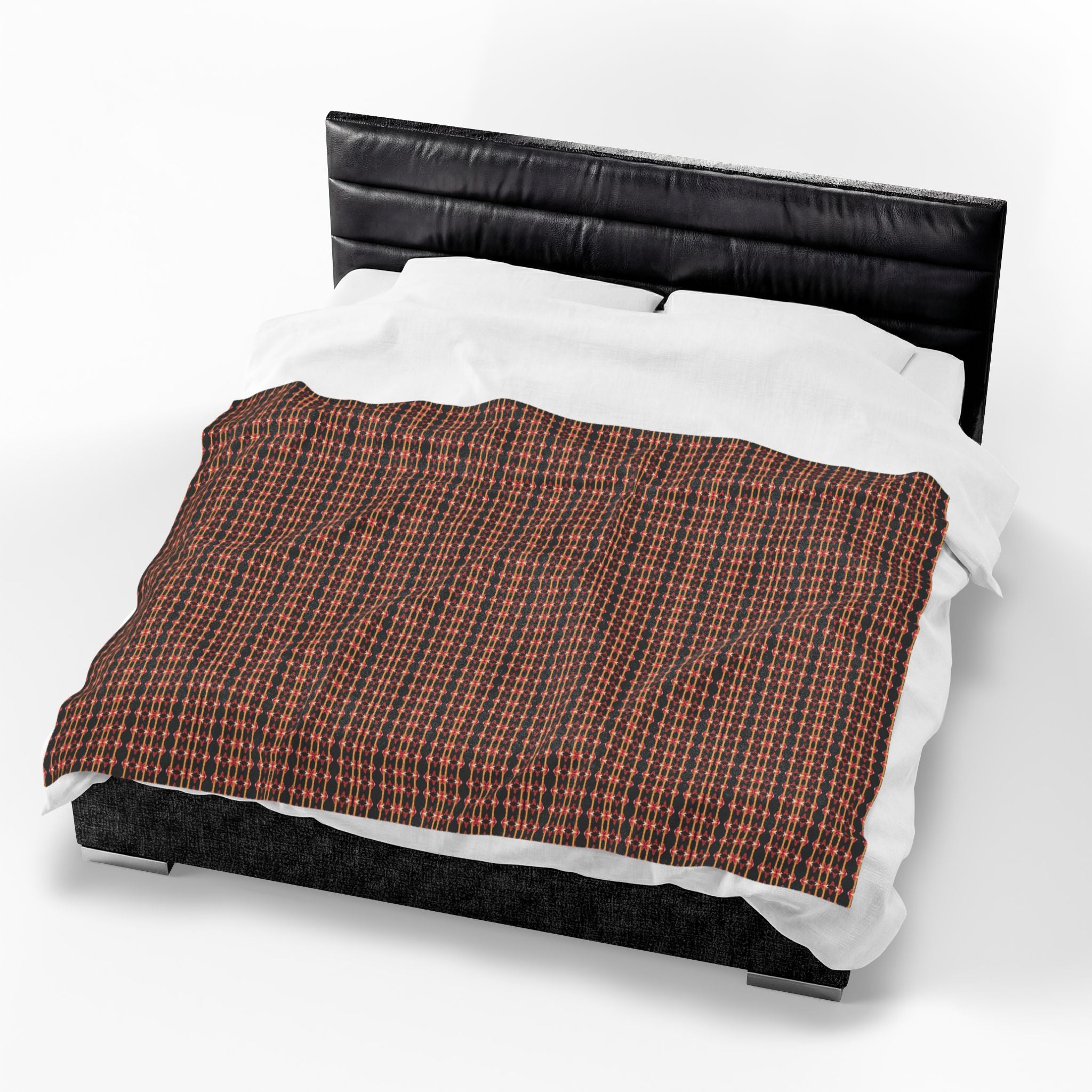 "Native America Now" Plaid Cozy Throw Blanket — Rustic Red & Brown Velveteen Plush