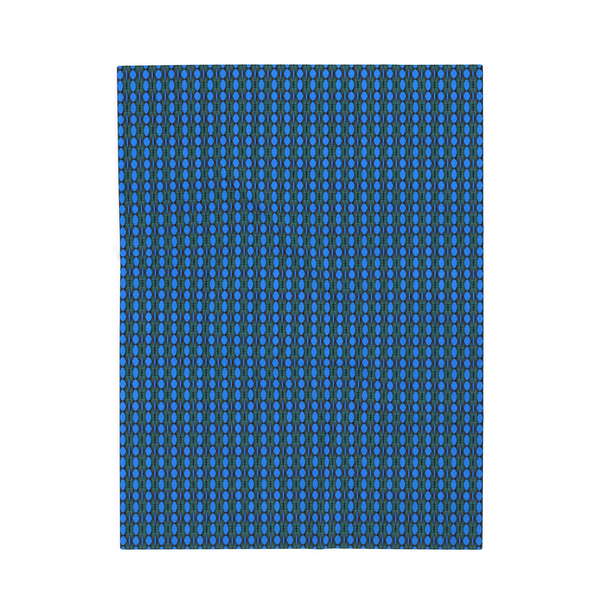 "Where Are We Going?" Blue Pixel Pattern Velveteen Plush Blanket — Soft Retro Geometric Throw