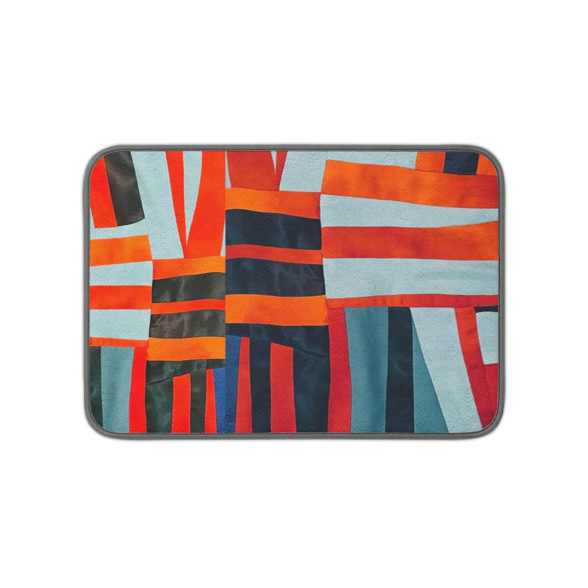 "Samuel" Abstract Colorblock Microfiber Dish Drying Mat — Modern Geometric Kitchen Decor