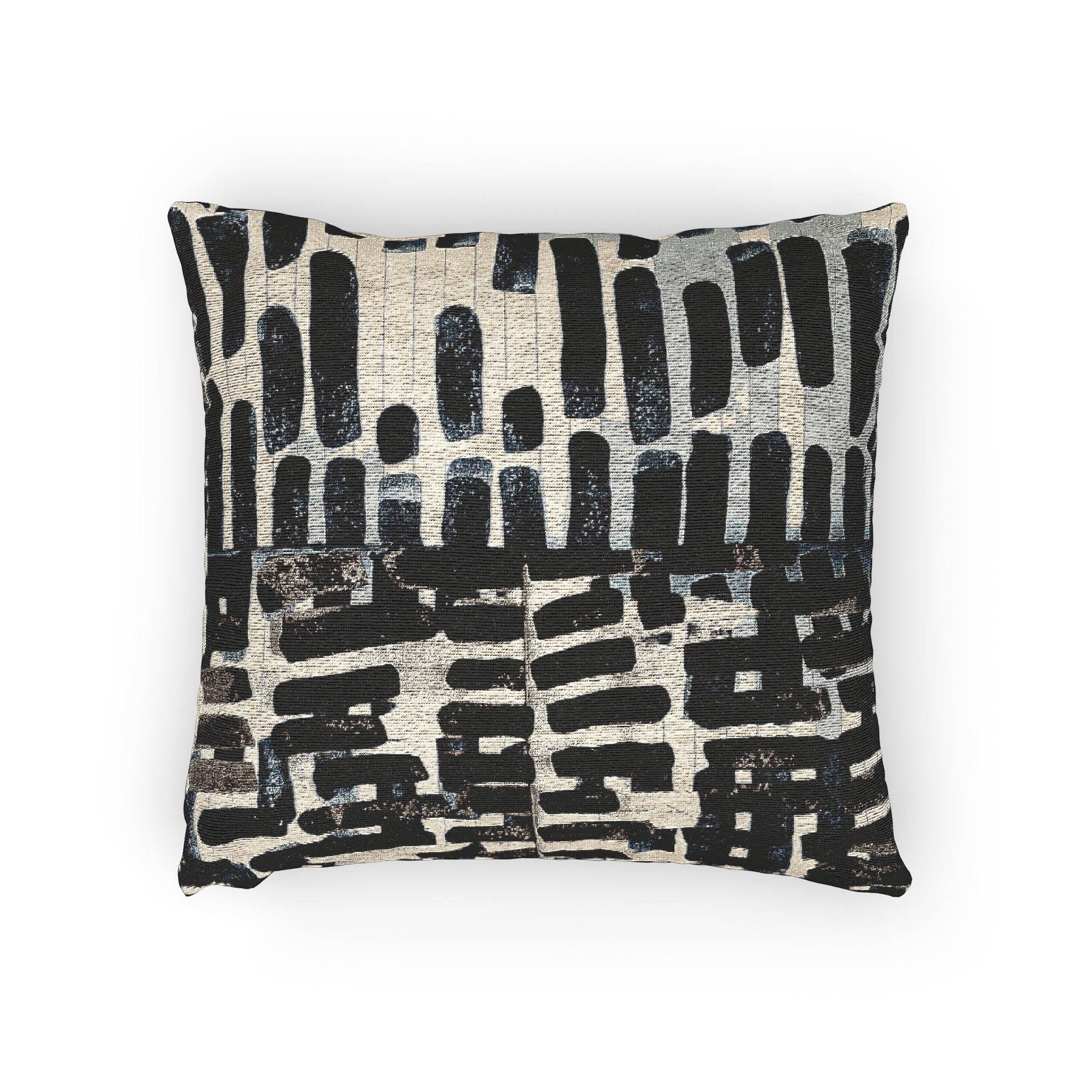 "Only My Notebook Knows How I Feel, My Heart Is On Every Page" Black and White Hand Painted Textile Woven Pillow