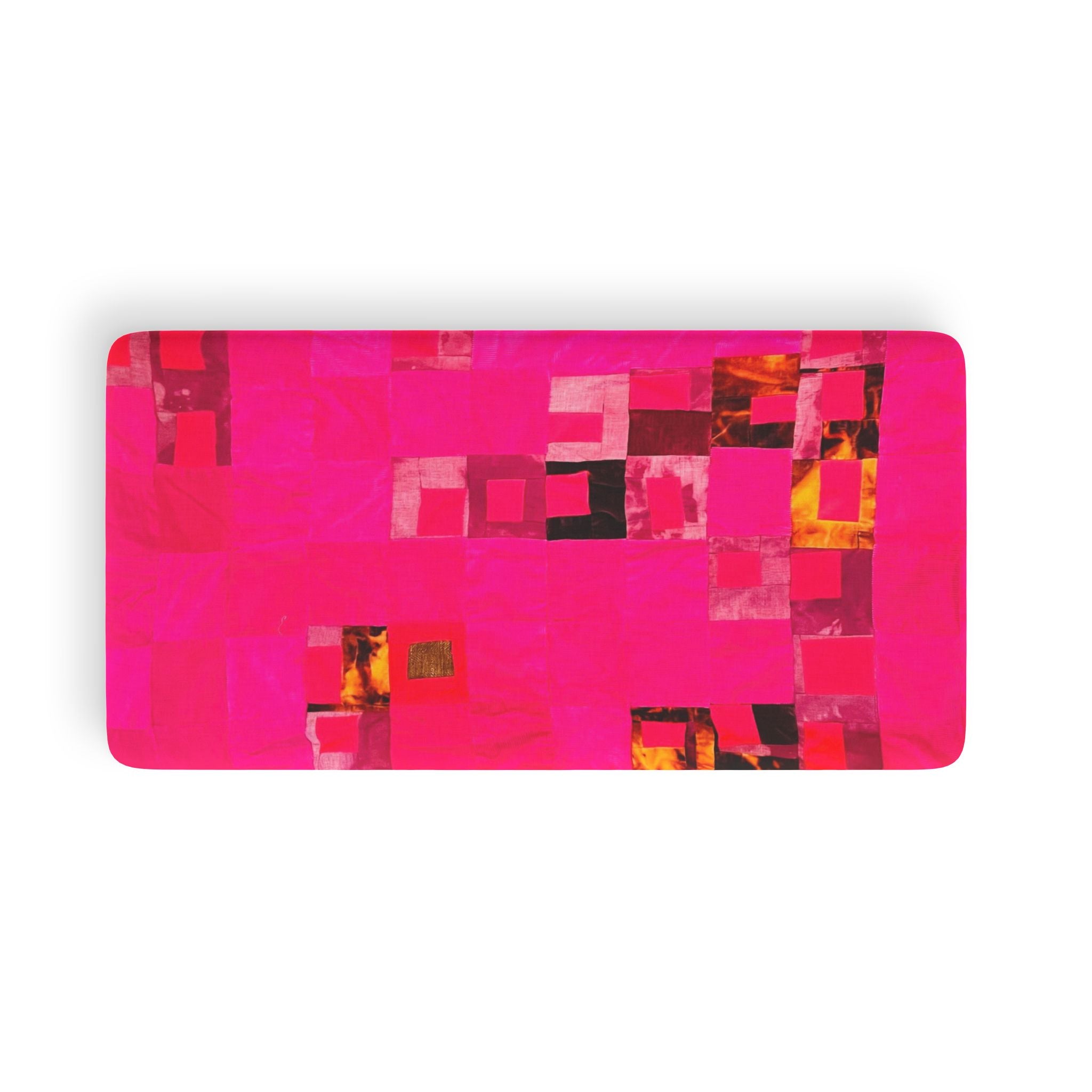 "Lela Lela" Bright Pink Abstract Fitted Sheet — Modern Geometric All‑Over Print