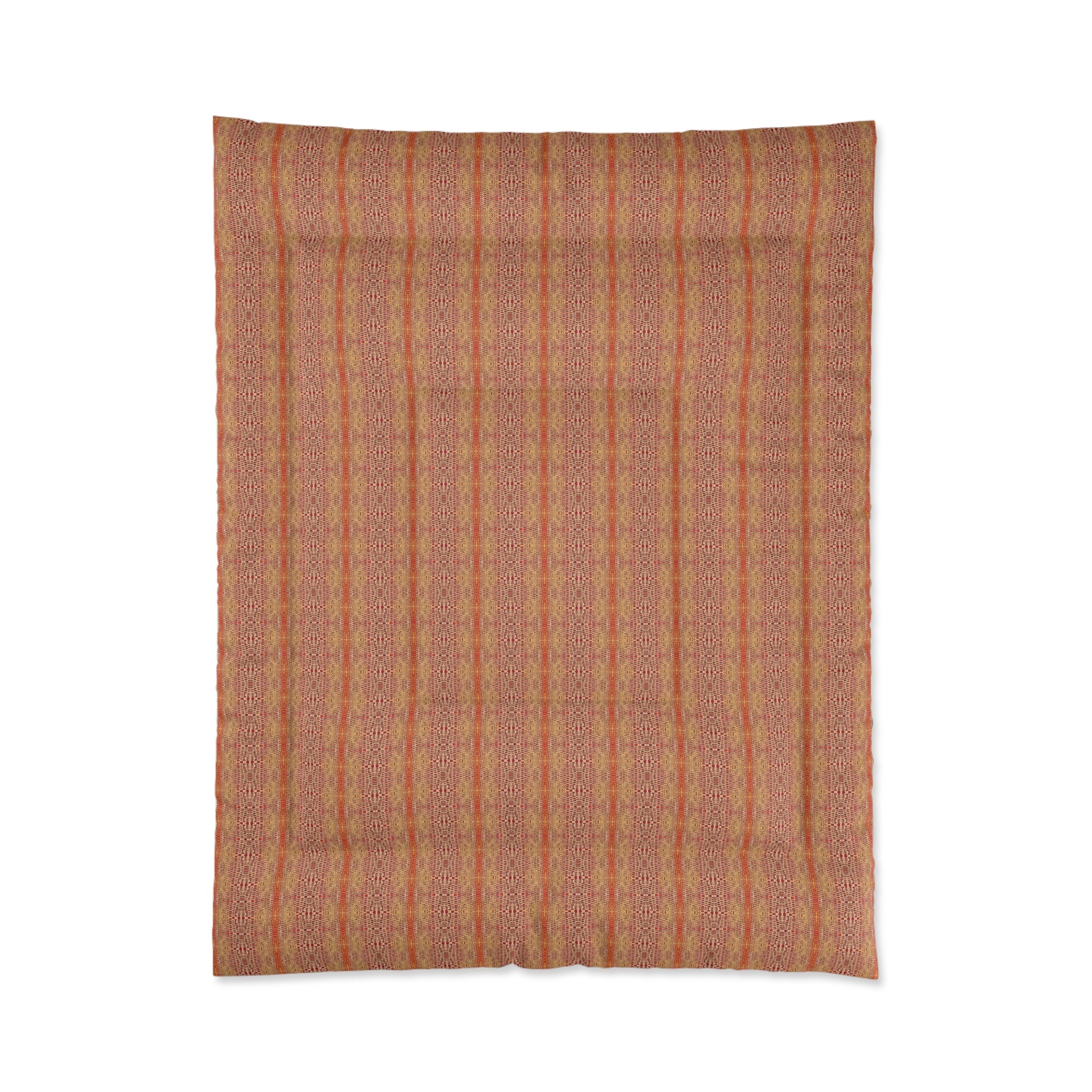 "Queen Mother" Boho Stripe Comforter - Rust Orange Vintage Pattern