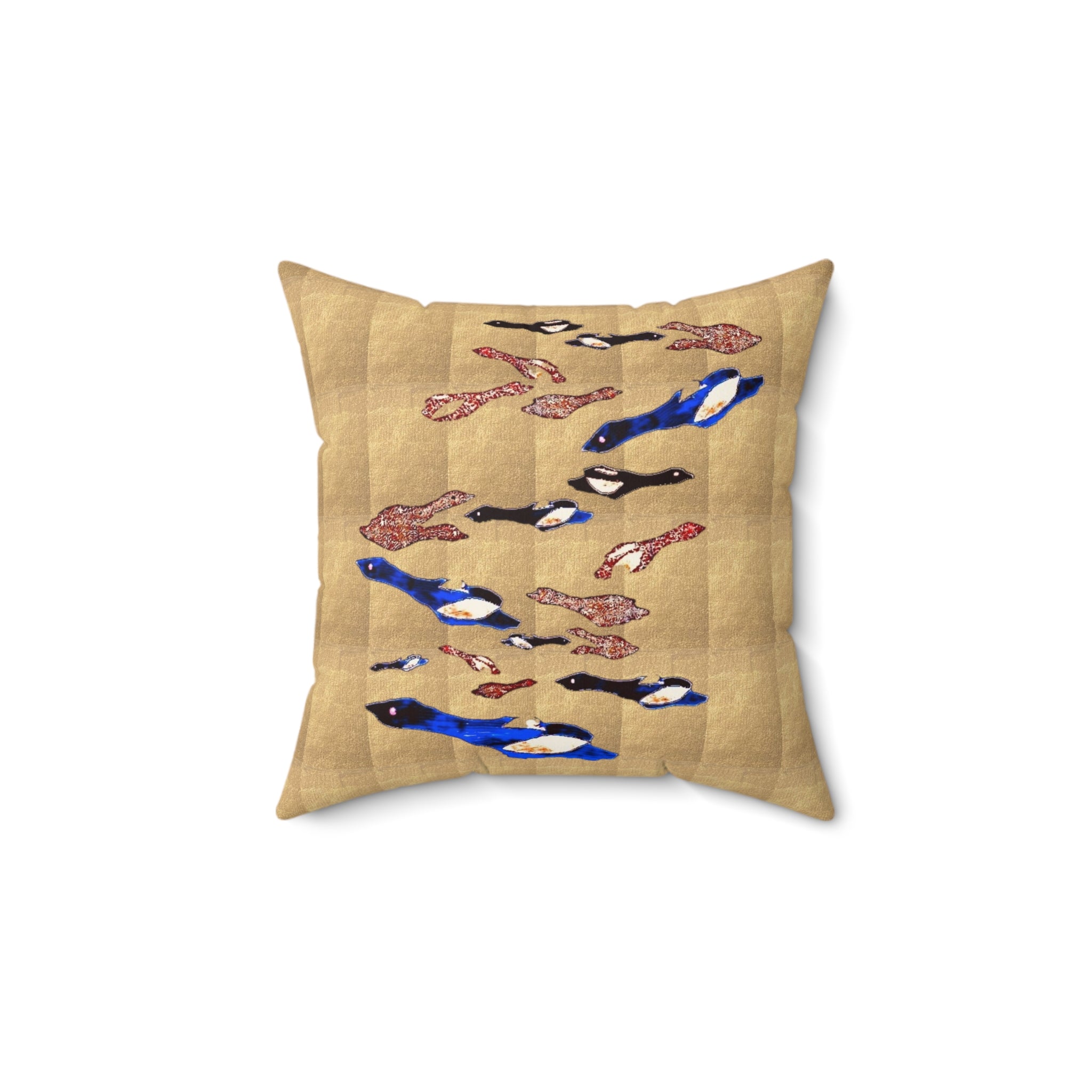 "Fly Me to the Moon" Golden Skies Throw Pillow —Blue Bird Tapestry Decorative Cushion