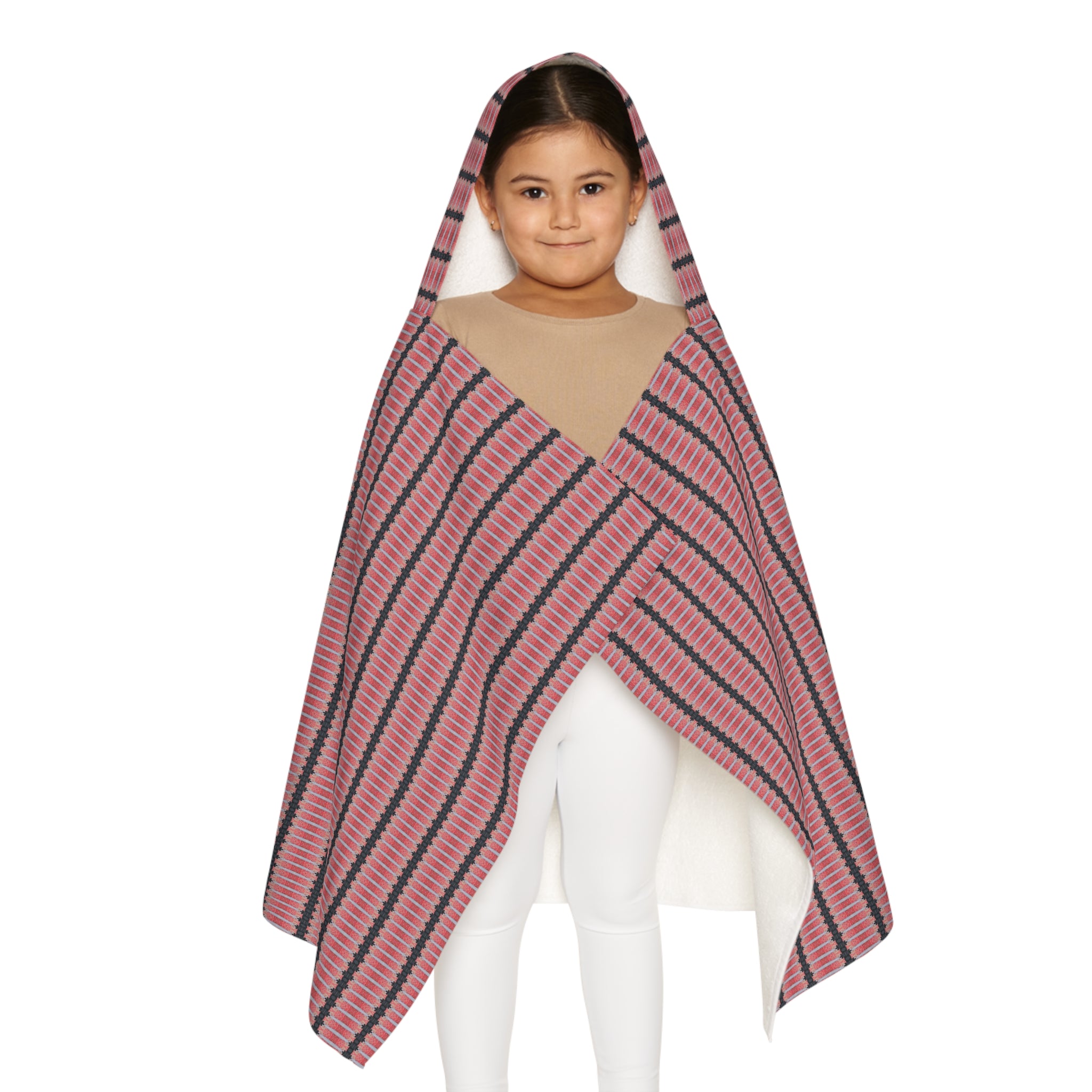 "The Nike of Samothrace" Striped Hooded Towel — Kids' Beach & Bath Wrap with Cozy Hood