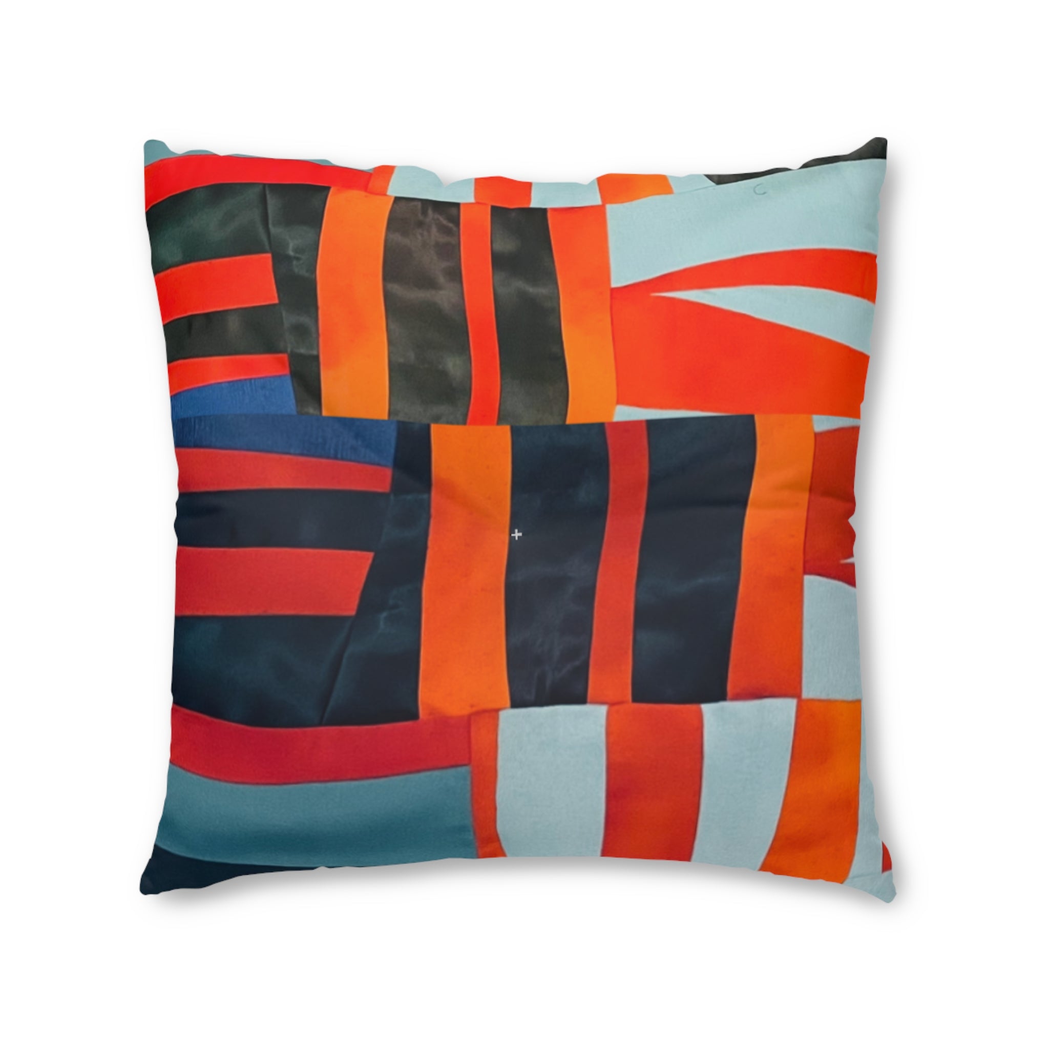 "Samuel" Modern Geometric Tufted Floor Pillow — Bright Abstract Patchwork