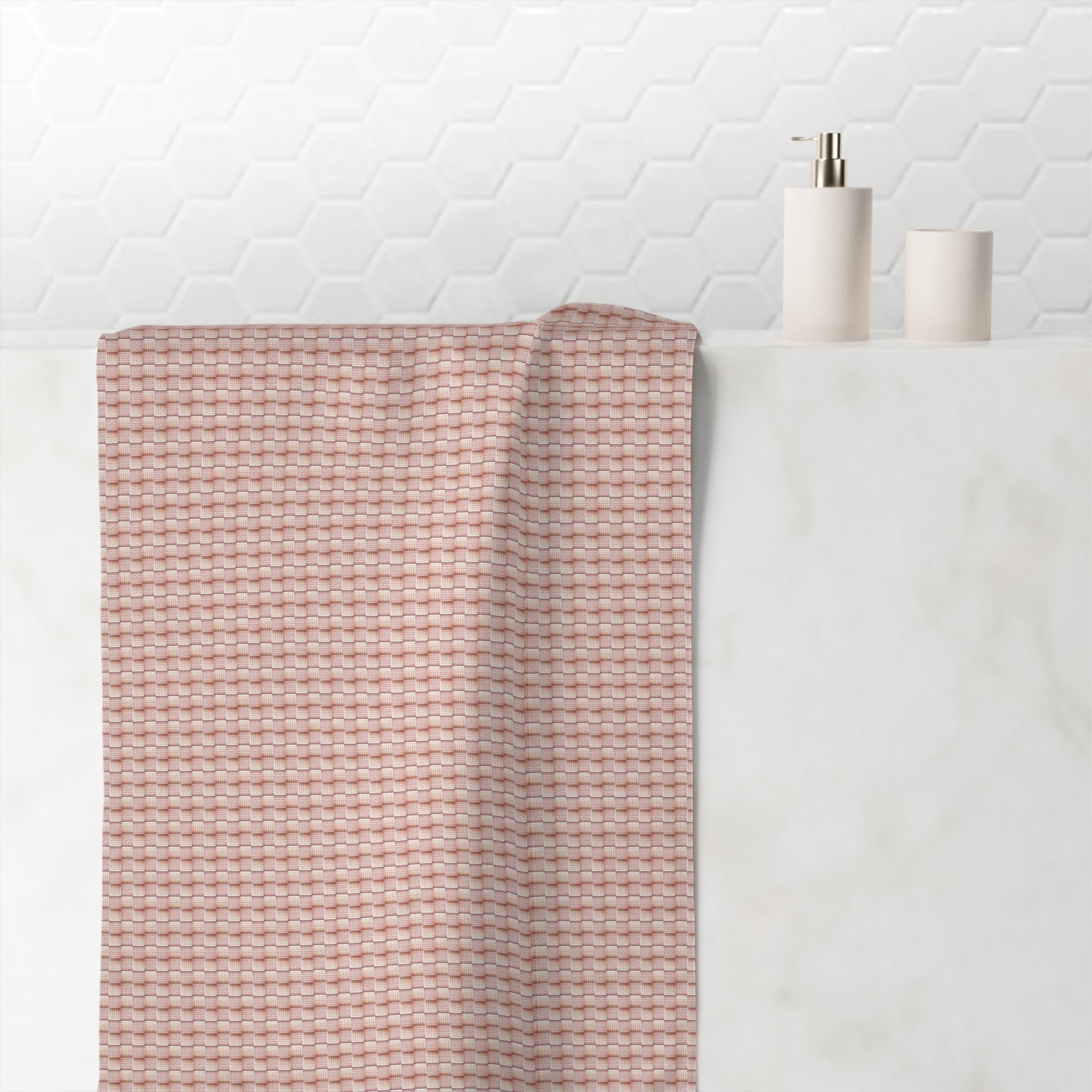 "Grandma Rose" Blush Waffle Cotton Towel — Soft Mink-Cotton Bath & Spa Towel
