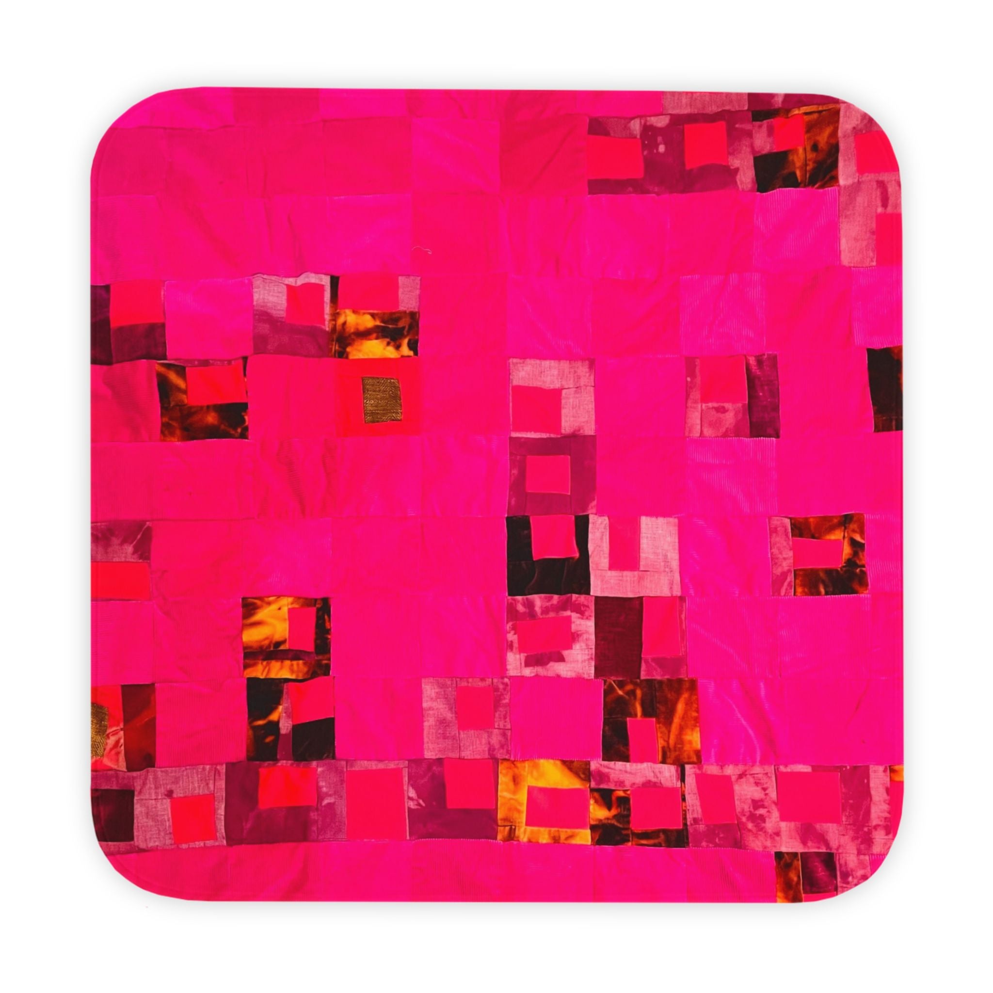 "Lela Lela Lela" Bright Pink Geometric Hooded Baby Towel