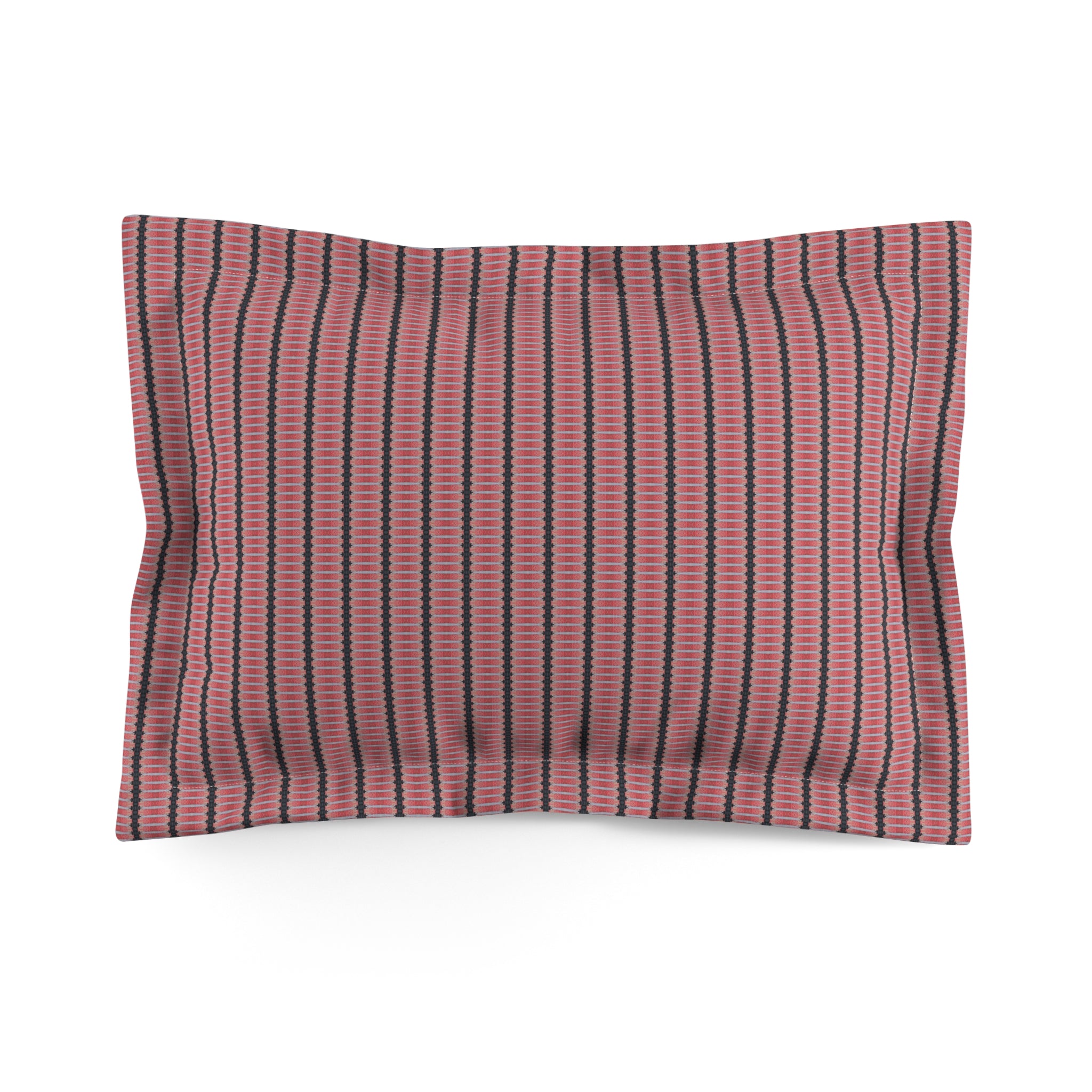 "The Nike of Samothrace" Striped Pink Microfiber Pillow Sham — Modern Boho Bed Accent