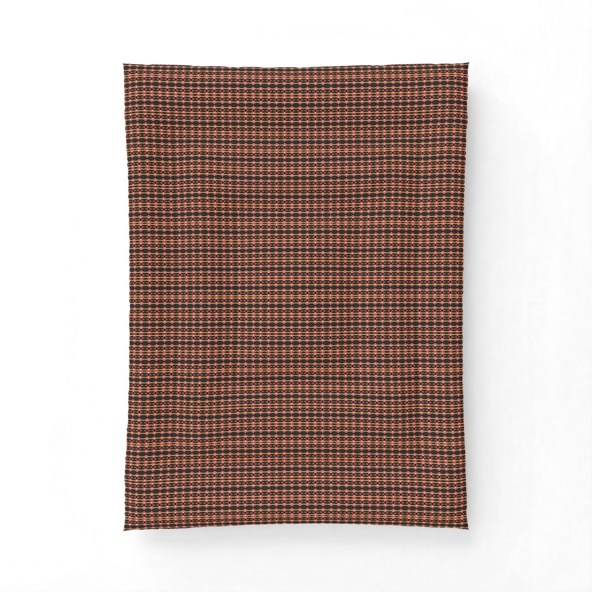 "Native America Now" Plaid Cotton Comforter — Rustic Red & Brown Bedspread for Cozy Fall & Cabin Decor