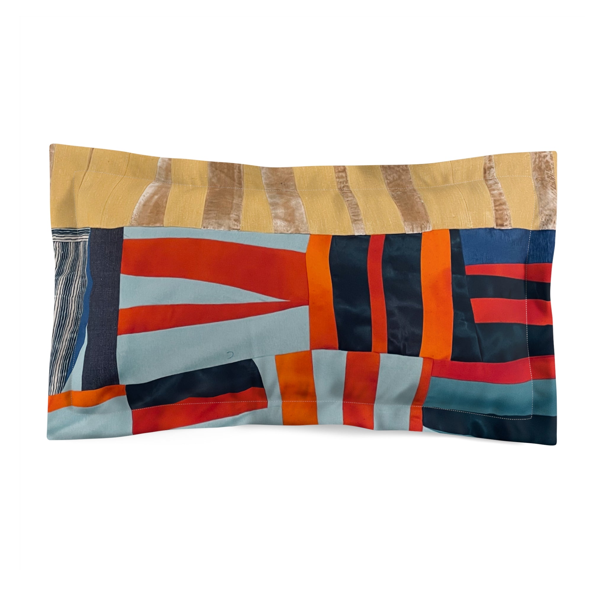 "Hannah and Samuel" Abstract Geometric Pillow Sham – Bold Modern Colorblock Design