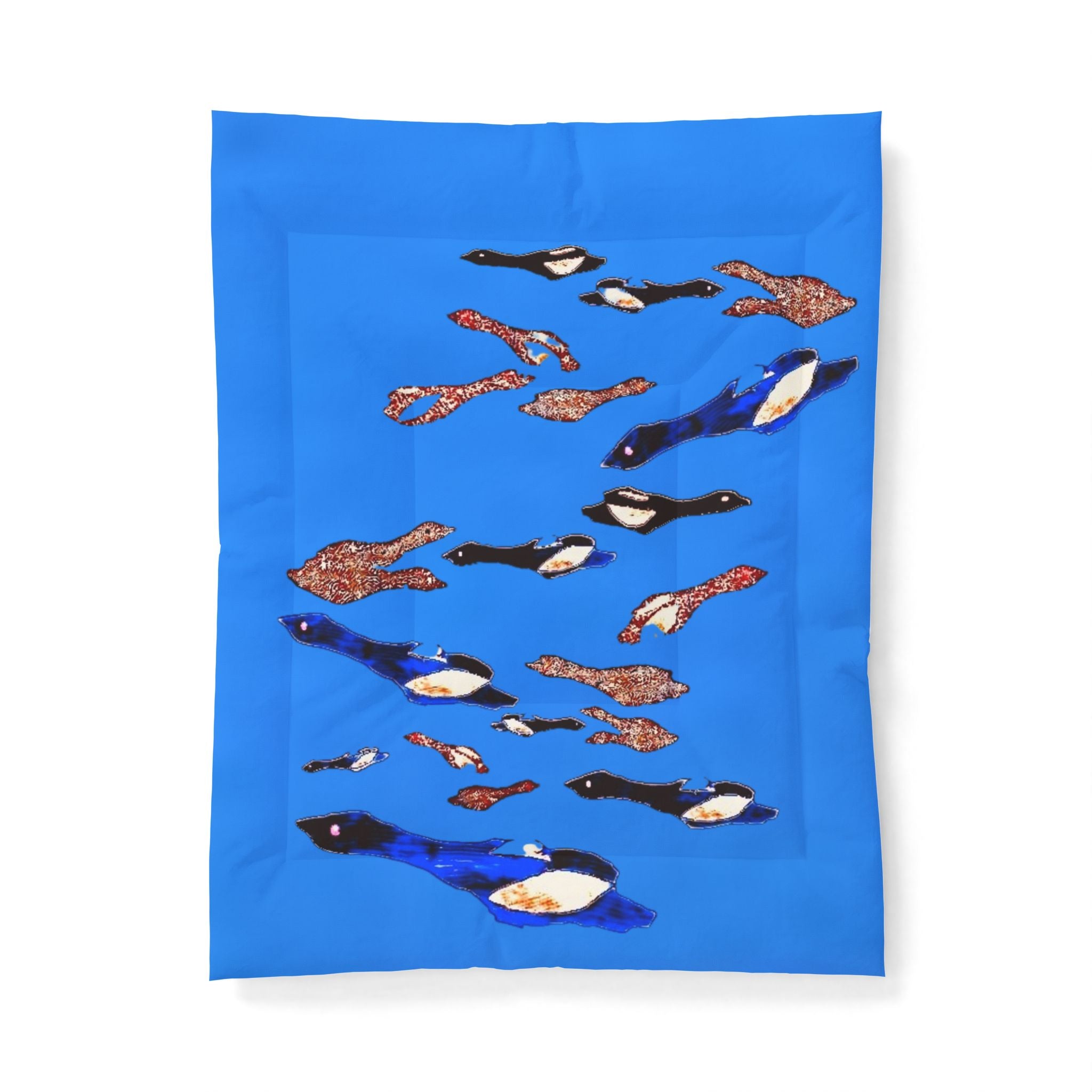 "Fly Me to The Moon" Blue Skies Cerulean Serene Tapestry Cotton Comforter