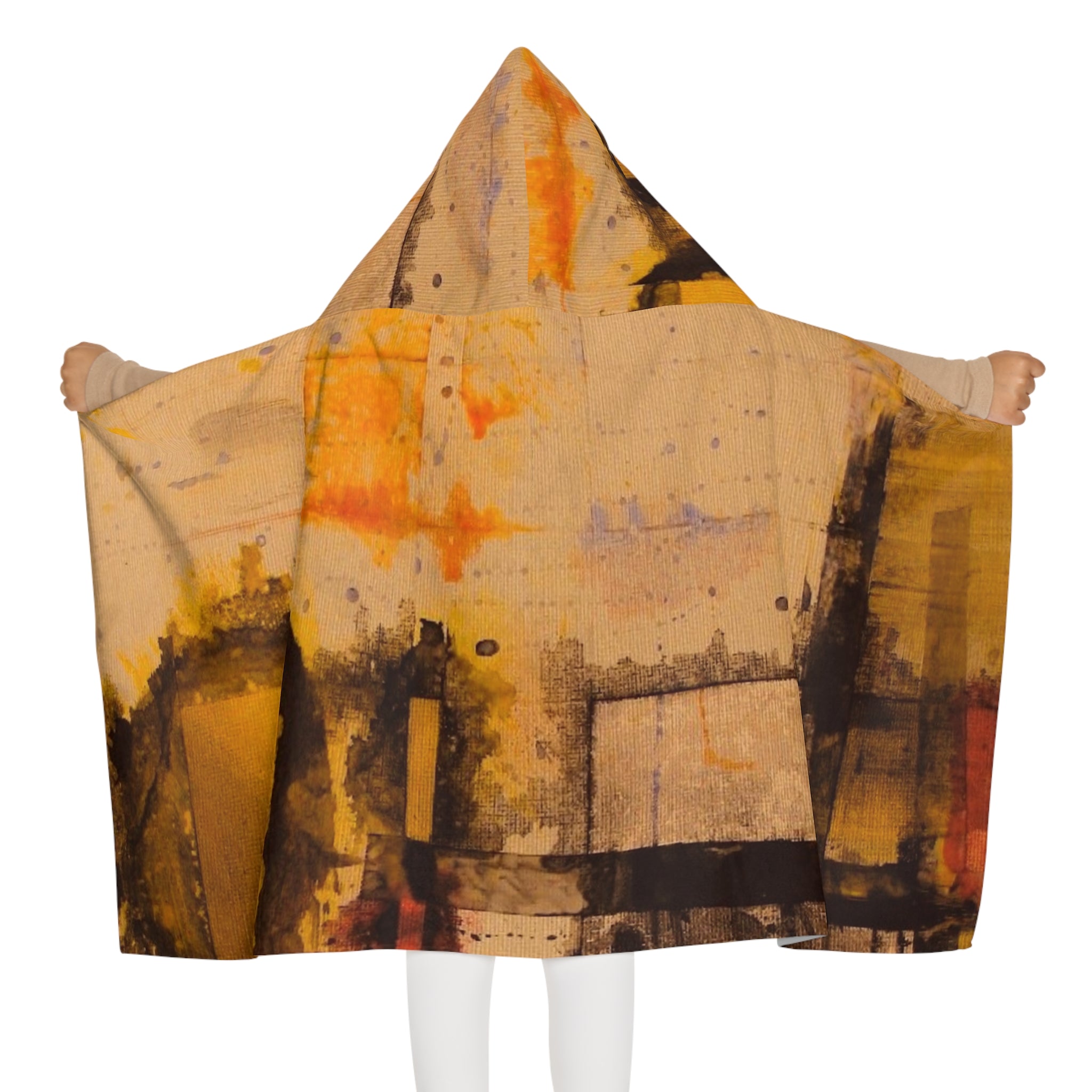 "Dance in the Rain" Hooded Towel Abstract Painting Sun Shining on a Rainy Day Beach & Bath Towel