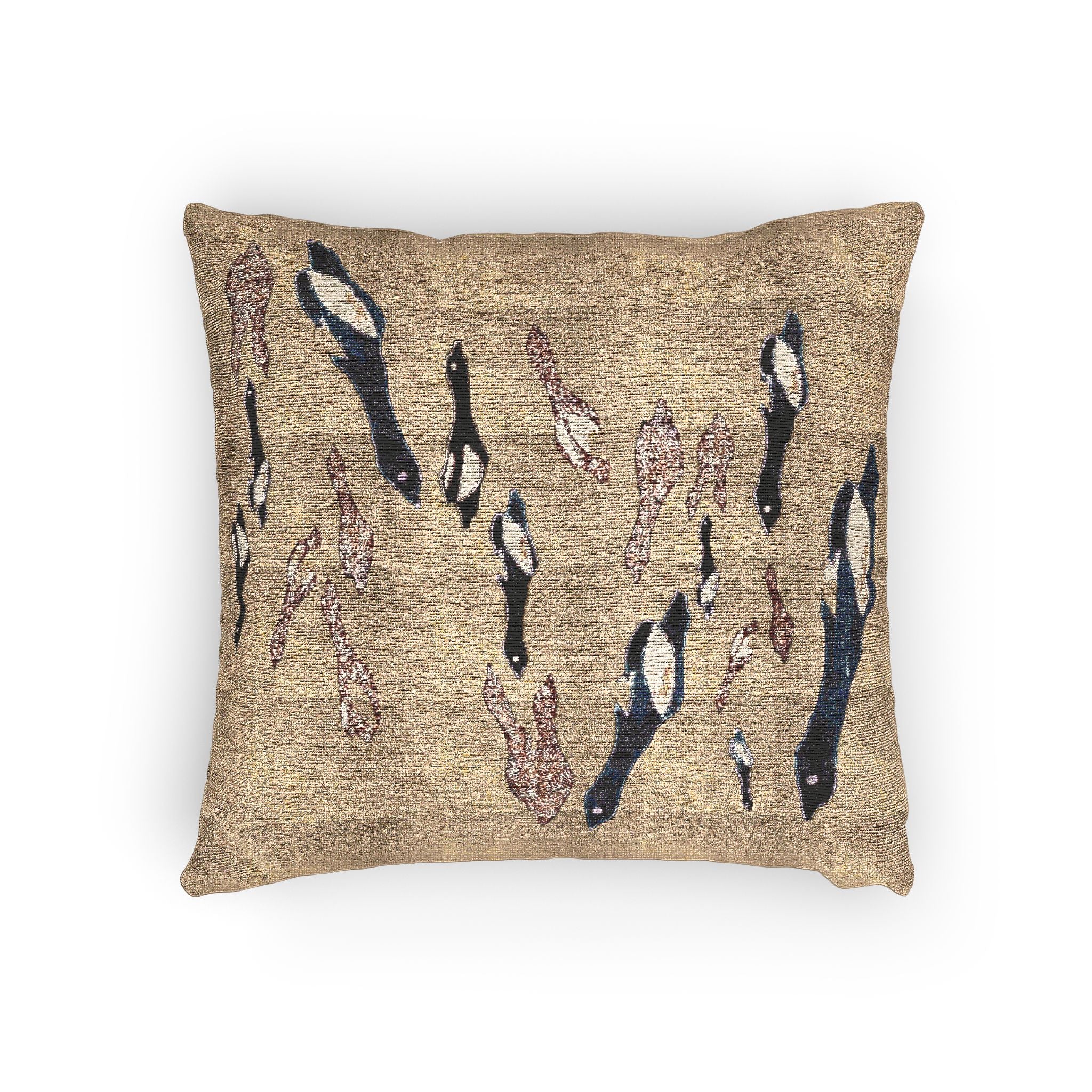 "Fly Me to the Moon" Woven Pillow — Coastal Birds Tapestry Throw Pillow