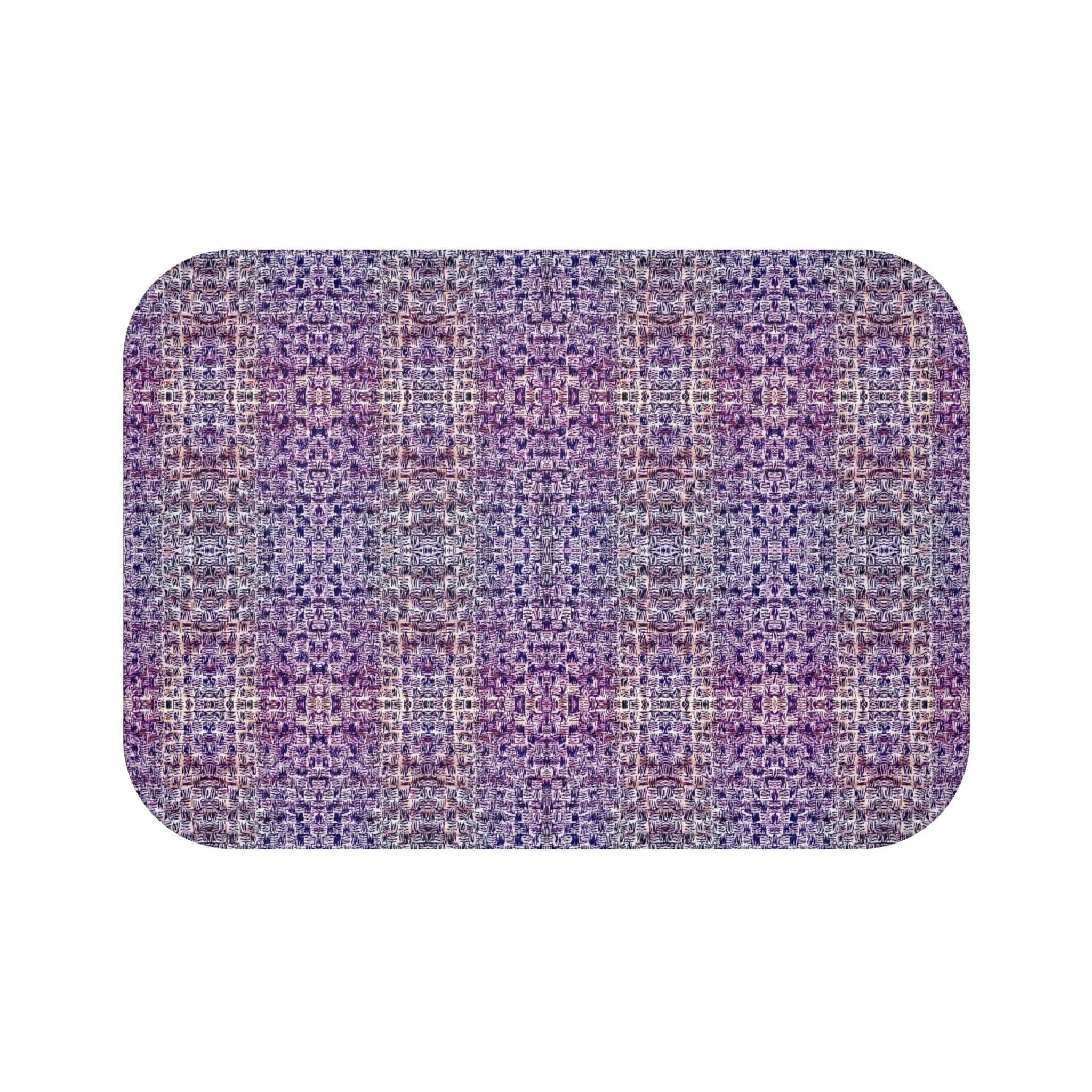 "Pauline, My Love" Purple Woven Texture Bath Mat — Plush Absorbent Non-Slip Bathroom Rug