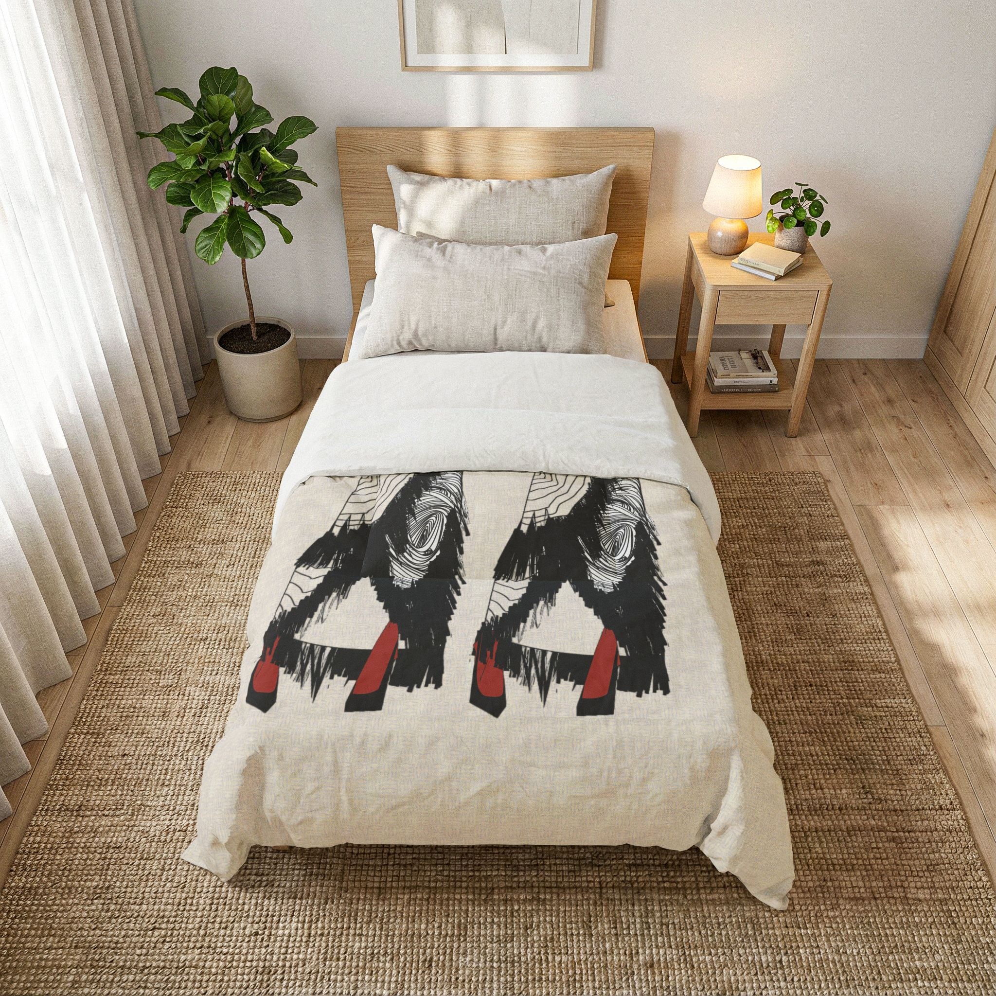 "Fierce Honey" Art Deco Fashion Cotton Comforter – Vintage - Model Design